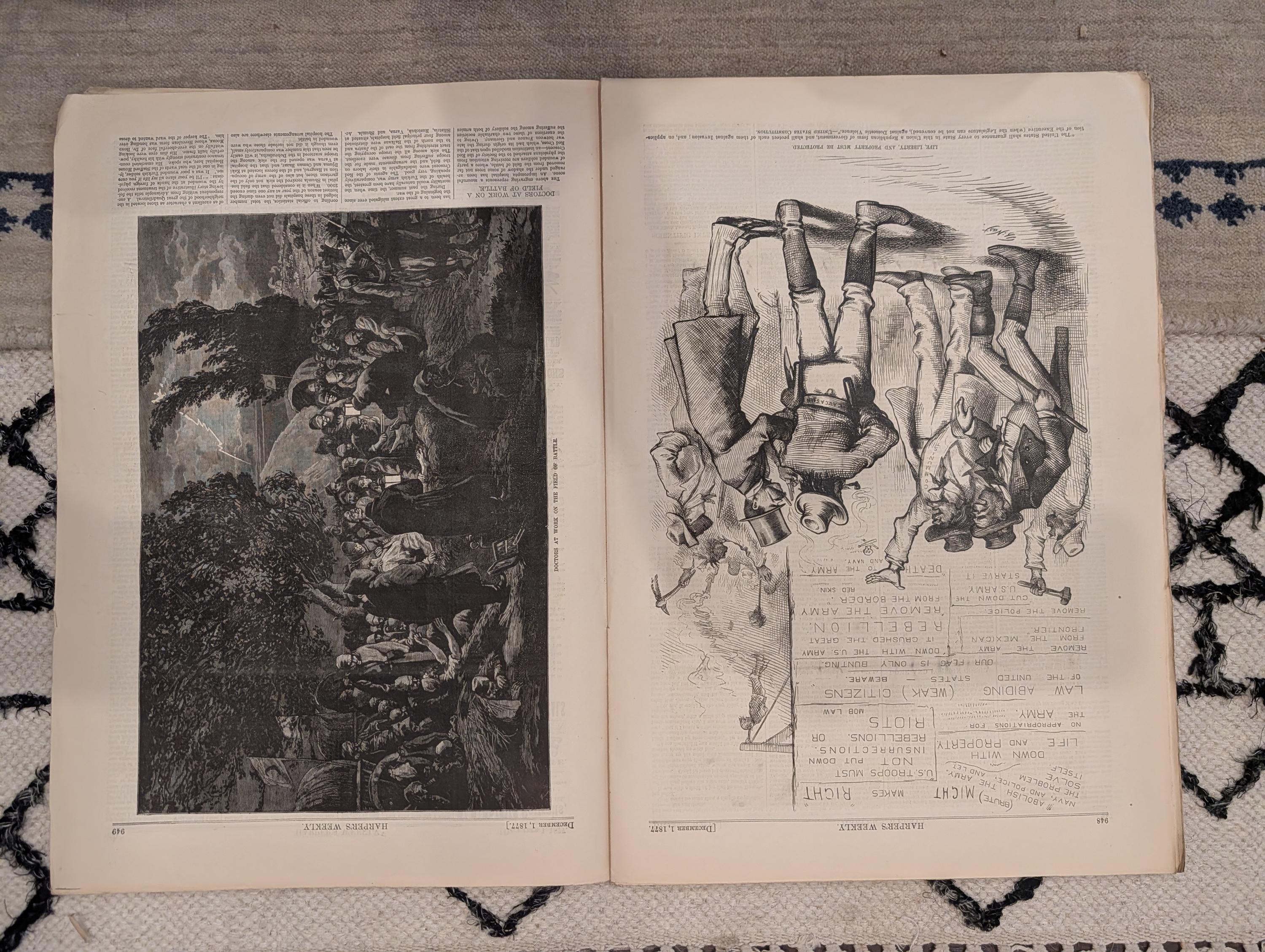 1877 Morton Funeral, Plevna Skirmish Circassians, Nast, Doctors — Dec 1