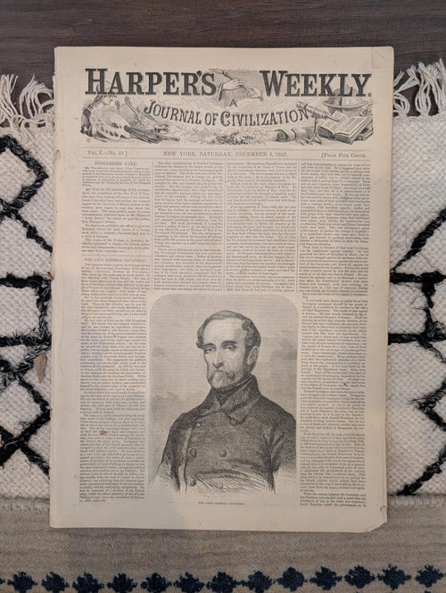 1857 Thanksgiving Dinner Harper's Weekly December 05 Steamer Leviathan