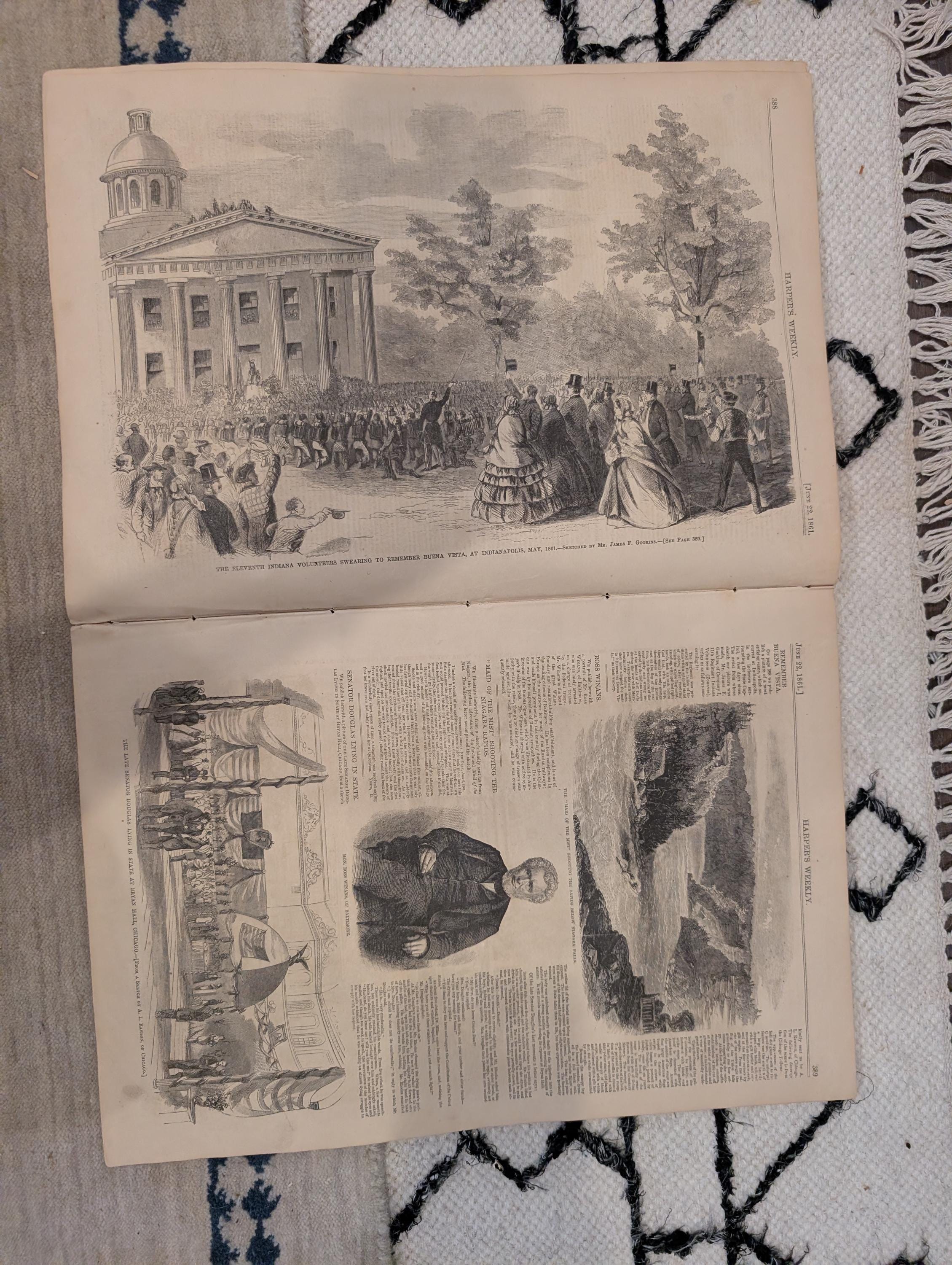 1861 Indiana Volunteers Harper's Weekly June 22 National Zouaves Sandy Hook