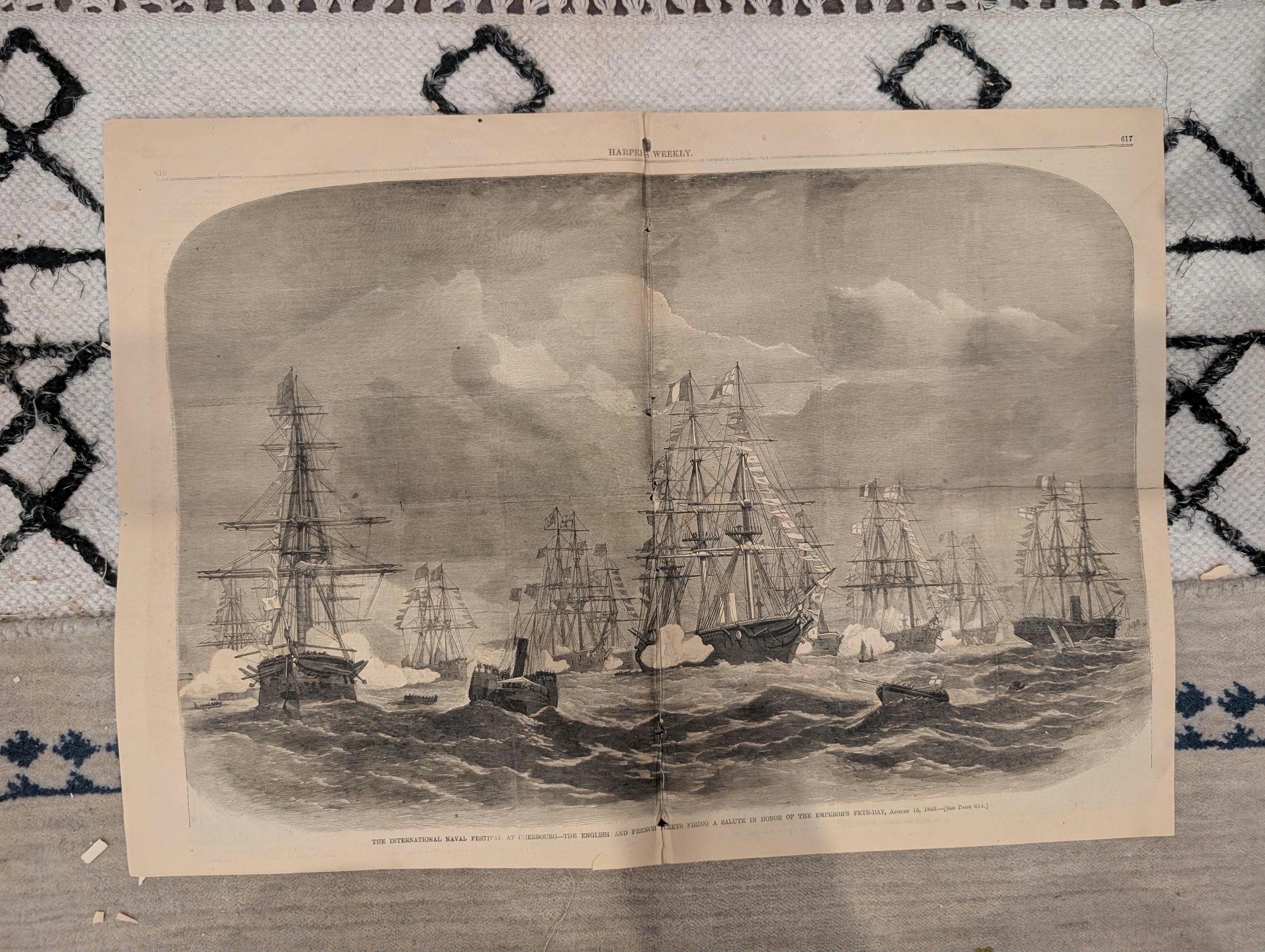 1865 Harper's Weekly — Amy Spain Hanging, Freedmen's Village, Naval Festival, Sept 30