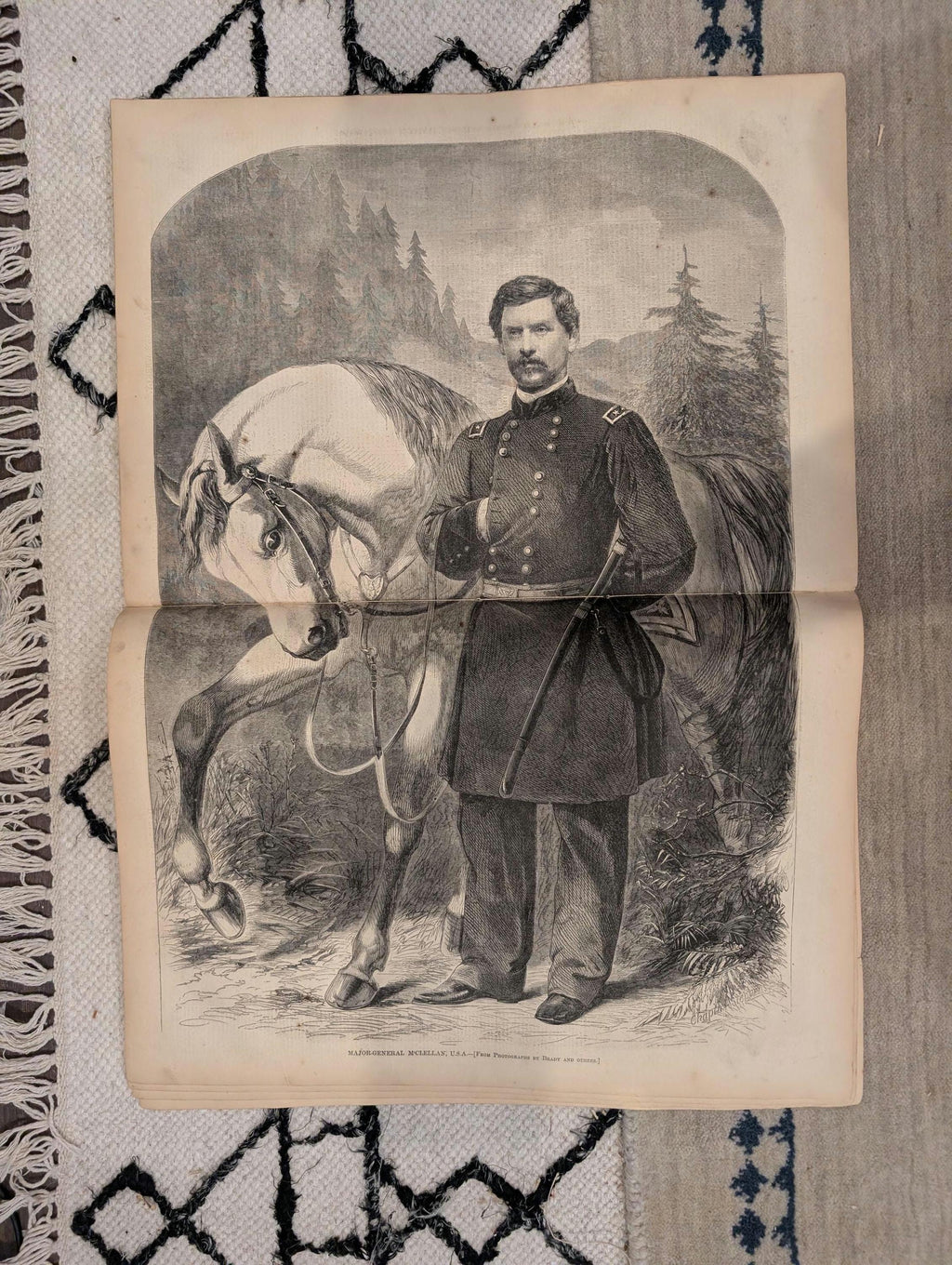 1861 George McClellan Centerfold Harper's Weekly Sept 21 Springfield Armory