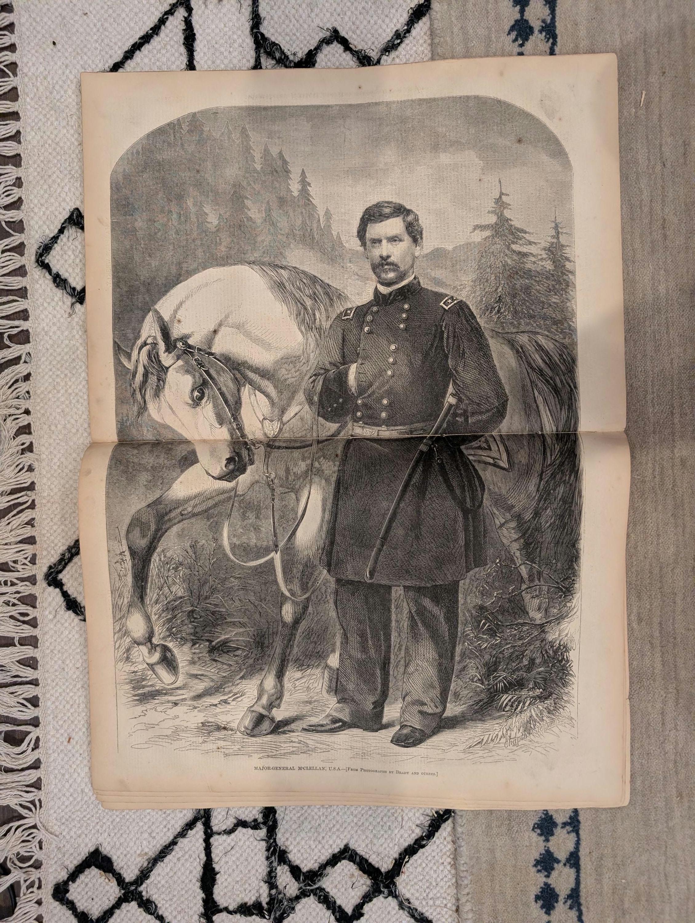 1861 George McClellan Centerfold Harper's Weekly Sept 21 Springfield Armory
