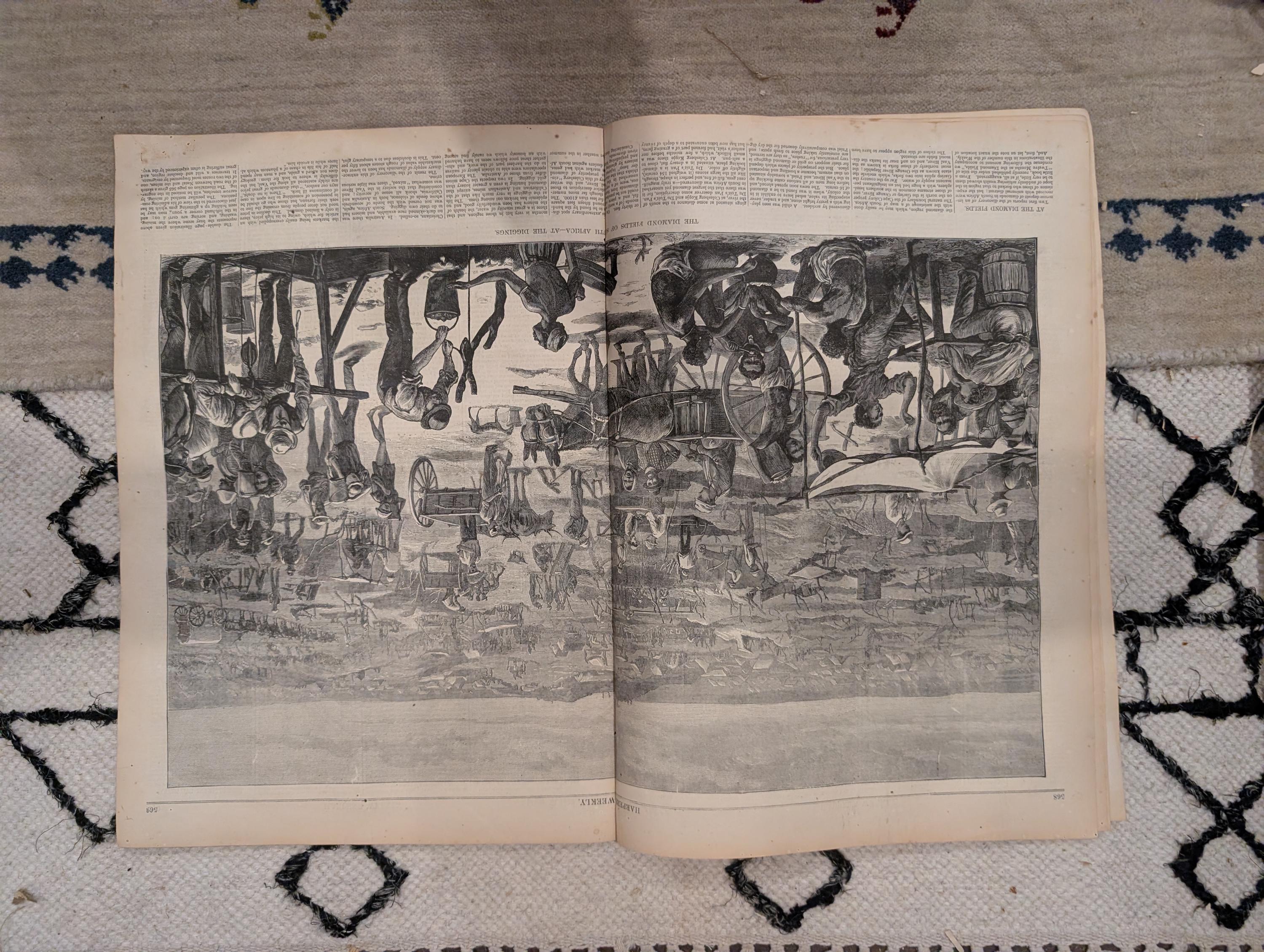 1872 Diamond Fields South Africa Harper's Weekly July 20 Thomas Nast