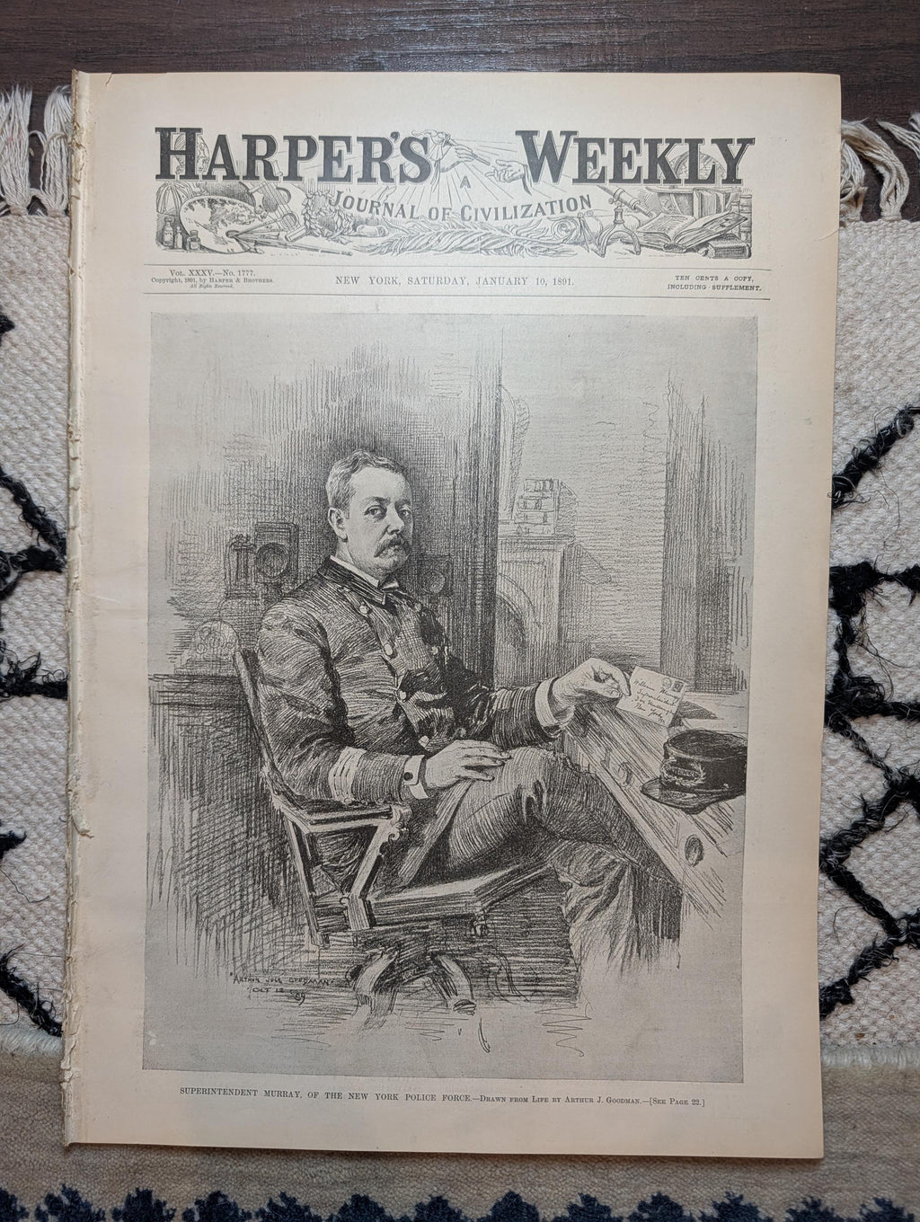 1891 Remington "The Last Stand" Double-Page Centerfold — Buffalo Bill — Jan 10
