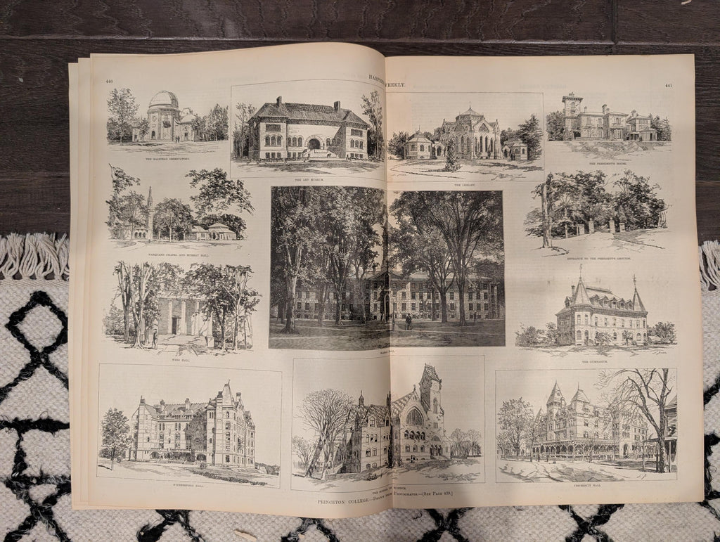 Harper’s Weekly — June 18, 1887 — ACTORS’ MONUMENT, Frederic Remington Horse Racing, Princeton College Centerfold, Queen Victoria Portraits
