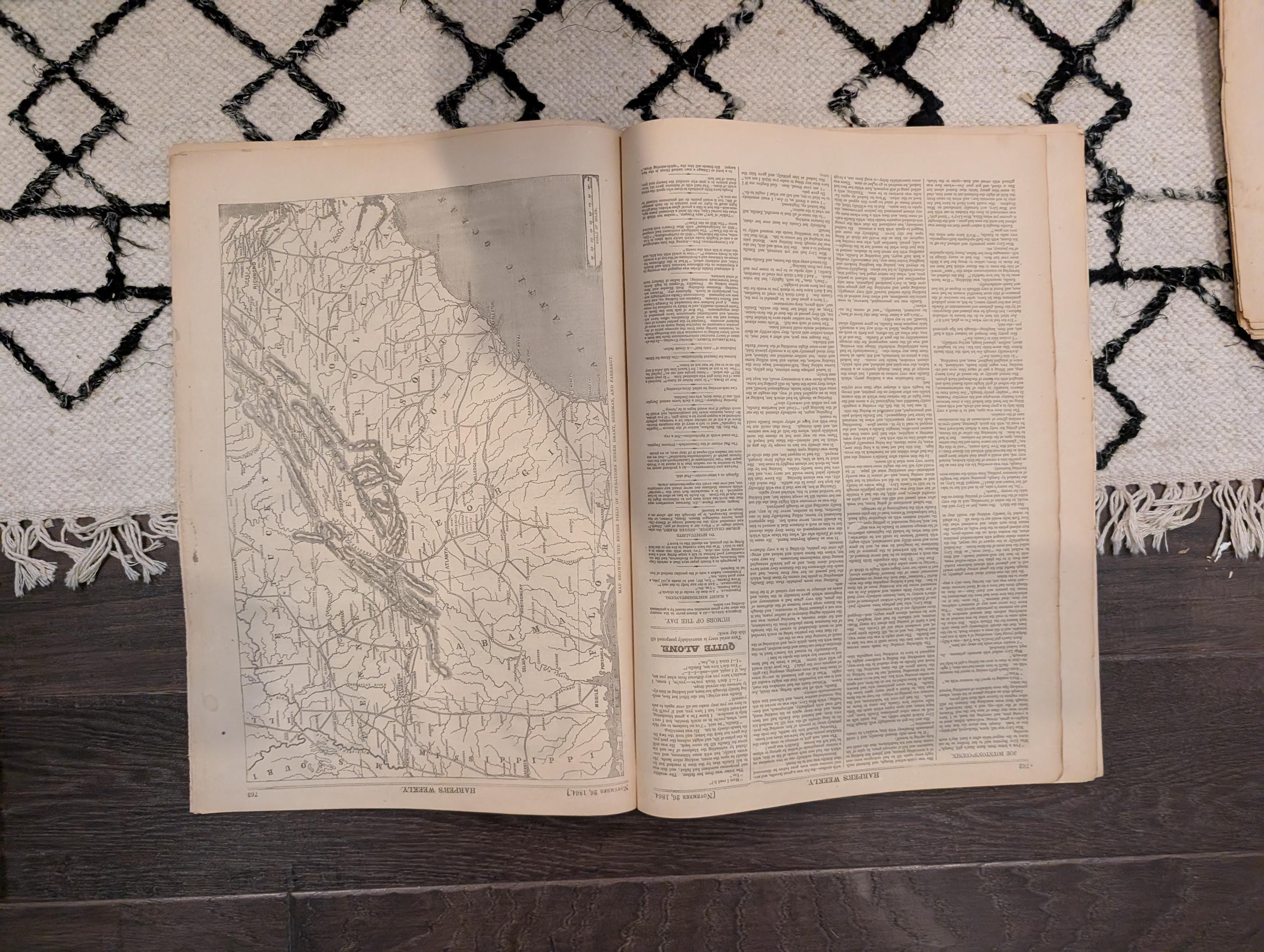 1864 Abraham Lincoln Longer Harper's Weekly November 26 Atlanta & Florida
