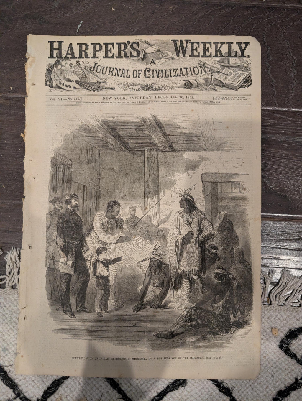Harper’s Weekly – December 20, 1862 – Fredericksburg Centerfold • Dickens Story • Minnesota Massacre Front Page