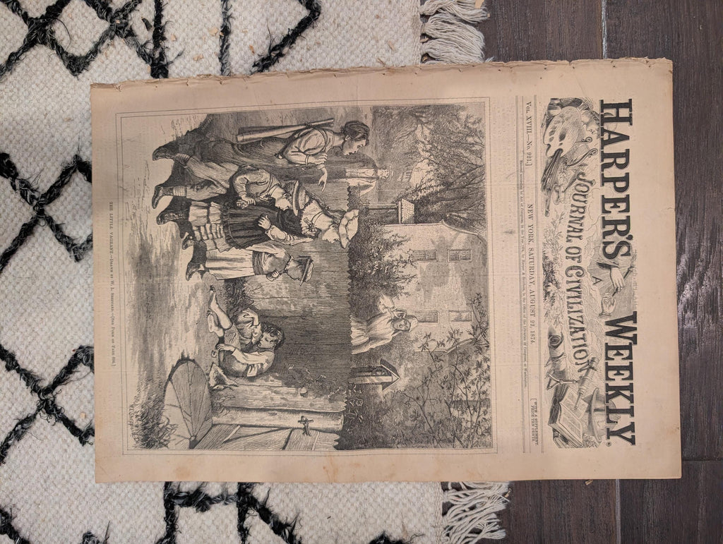 1874 Homer Waiting for a Bite · Custer Black Hills — Harper's Weekly Aug 22