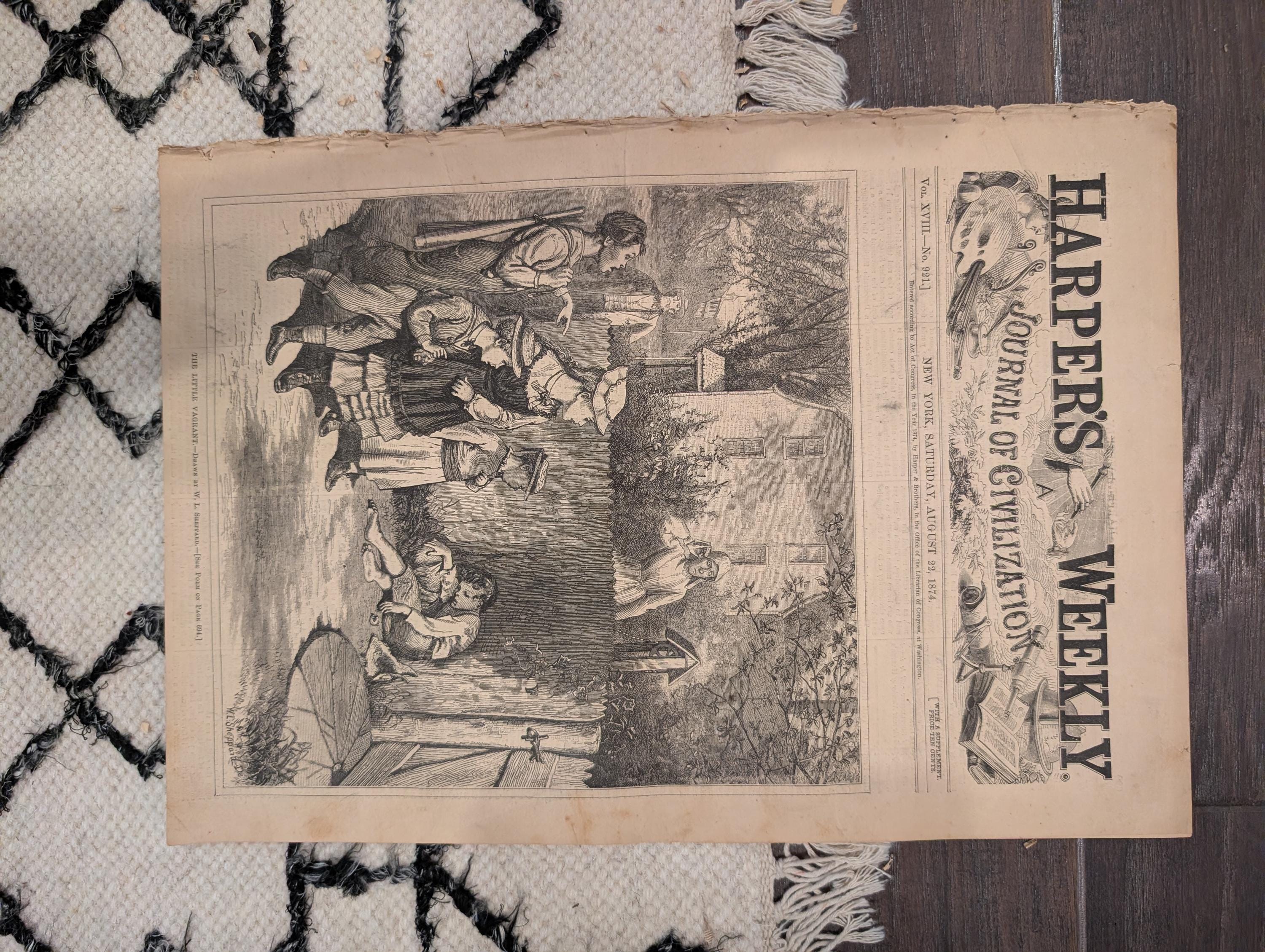 1874 Homer Waiting for a Bite · Custer Black Hills — Harper's Weekly Aug 22