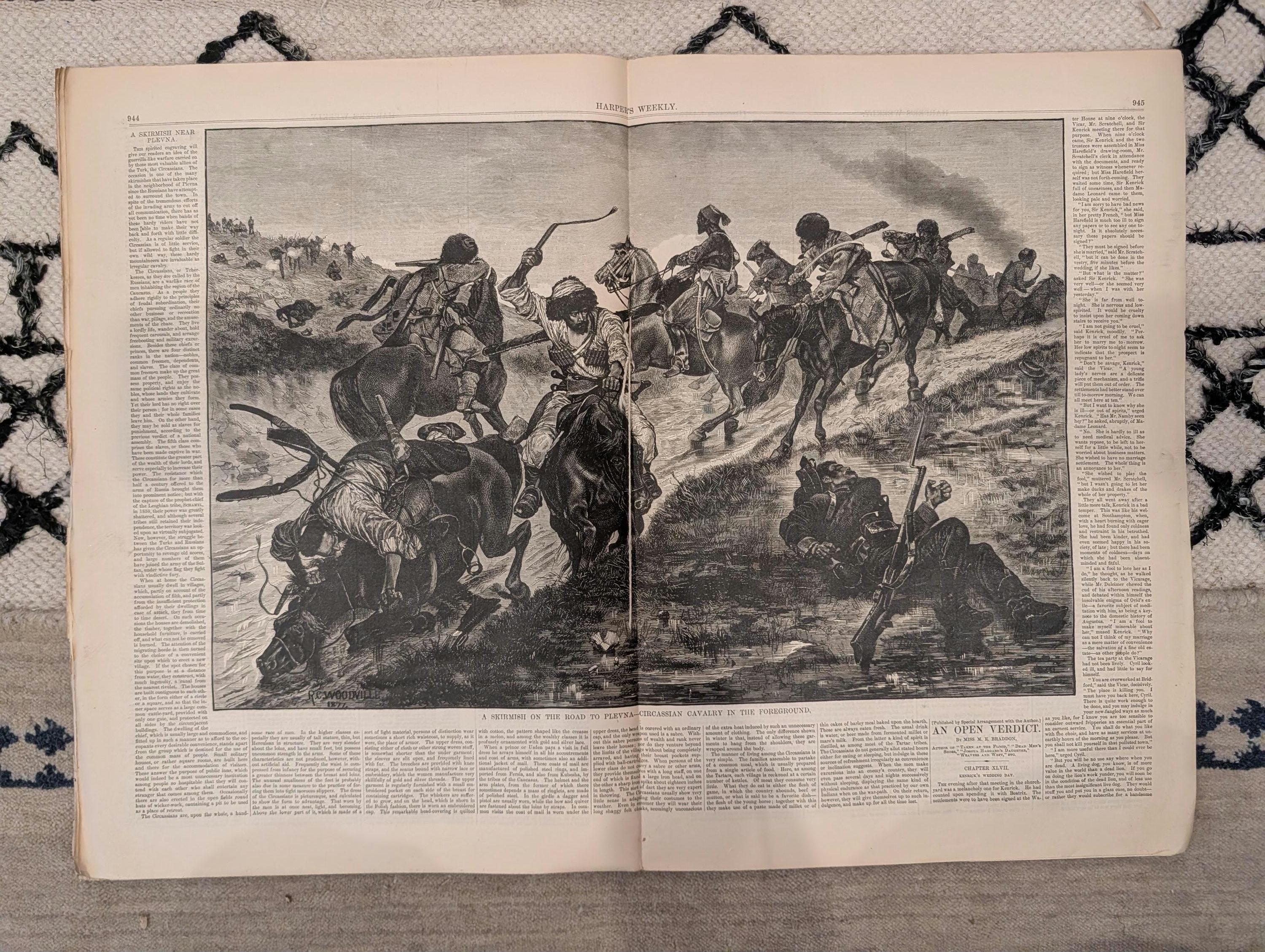 1877 Morton Funeral, Plevna Skirmish Circassians, Nast, Doctors — Dec 1