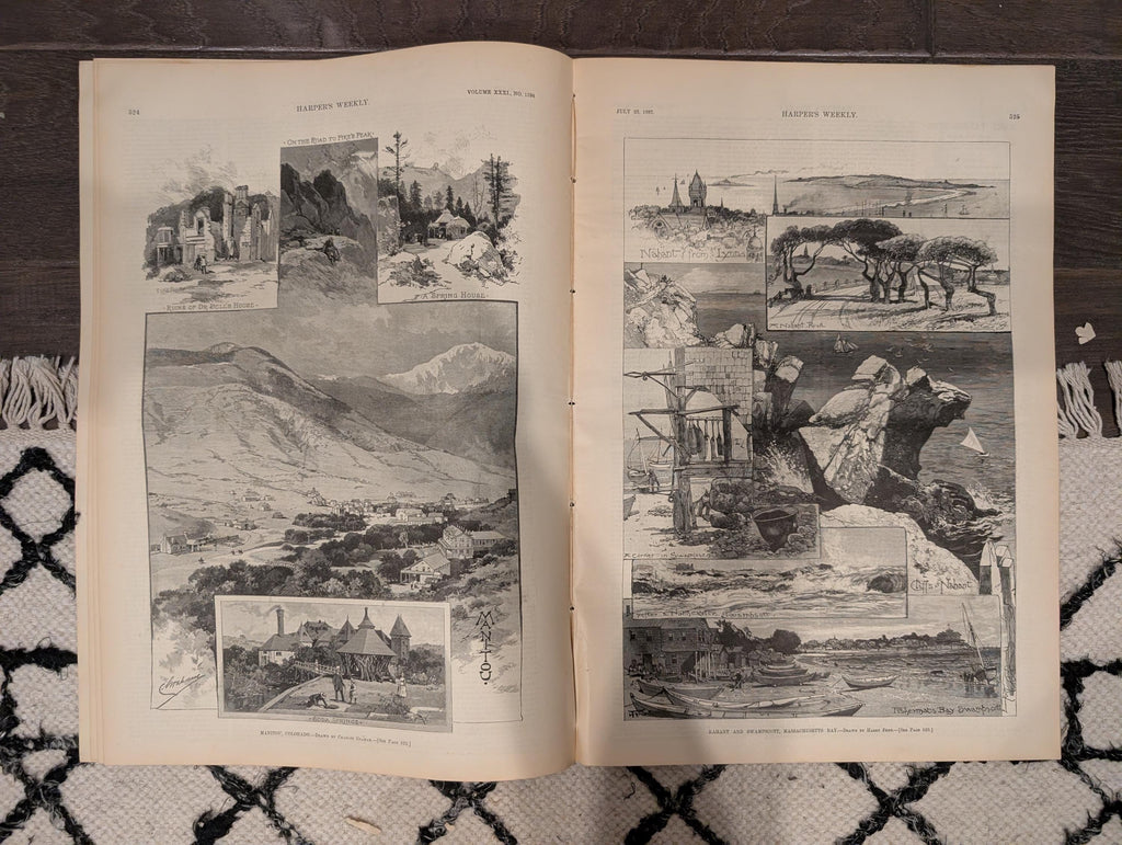 Harper’s Weekly July 23, 1887 – Lincoln Park, Blackfeet Indians, Manitou Colorado, Tenements, Racehorse Hanover – Complete Issue