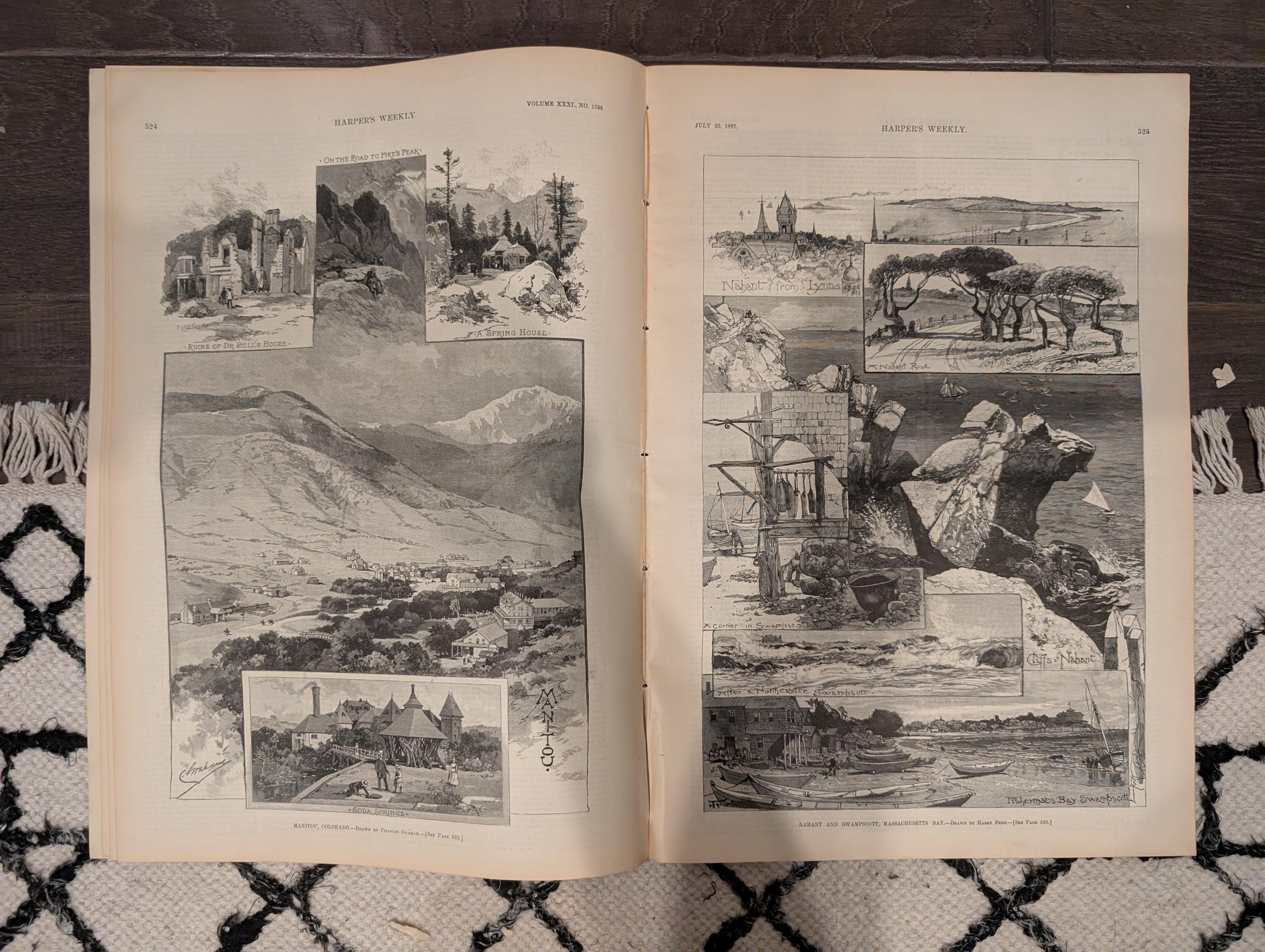 Harper’s Weekly July 23, 1887 – Lincoln Park, Blackfeet Indians, Manitou Colorado, Tenements, Racehorse Hanover – Complete Issue
