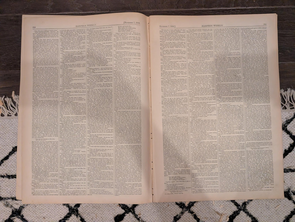 Harper’s Weekly – November 7, 1868 – Thomas Nast “Wilkes Booth the Second” • Richmond Market • Seville Giralda • Peru Earthquake