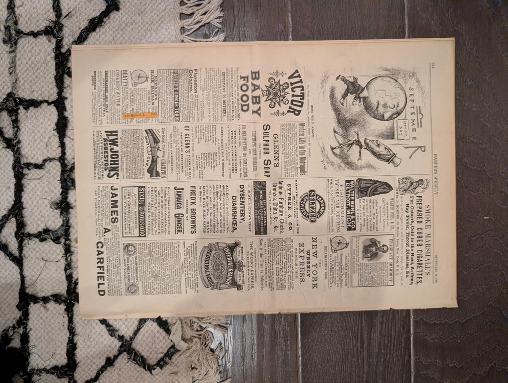 1881 NYSE Stock Exchange, Garfield Cabinet Vigil, Nast, Five Points Children — Sep 10