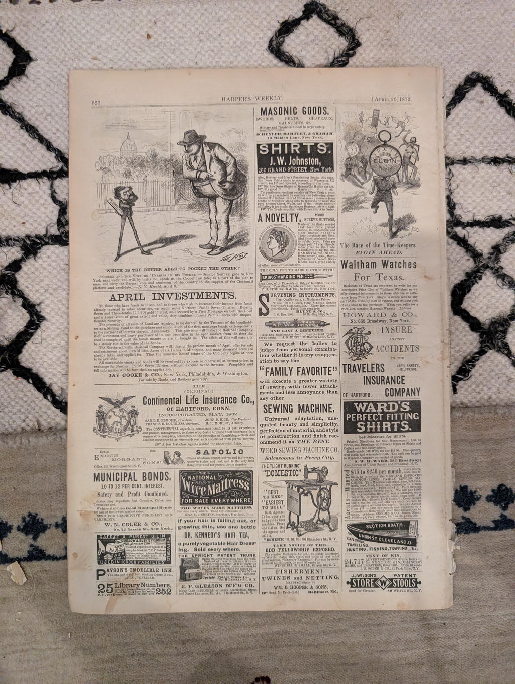 1872 Samuel Morse Harper's Weekly April 20 North Carolina Sketches State Dept