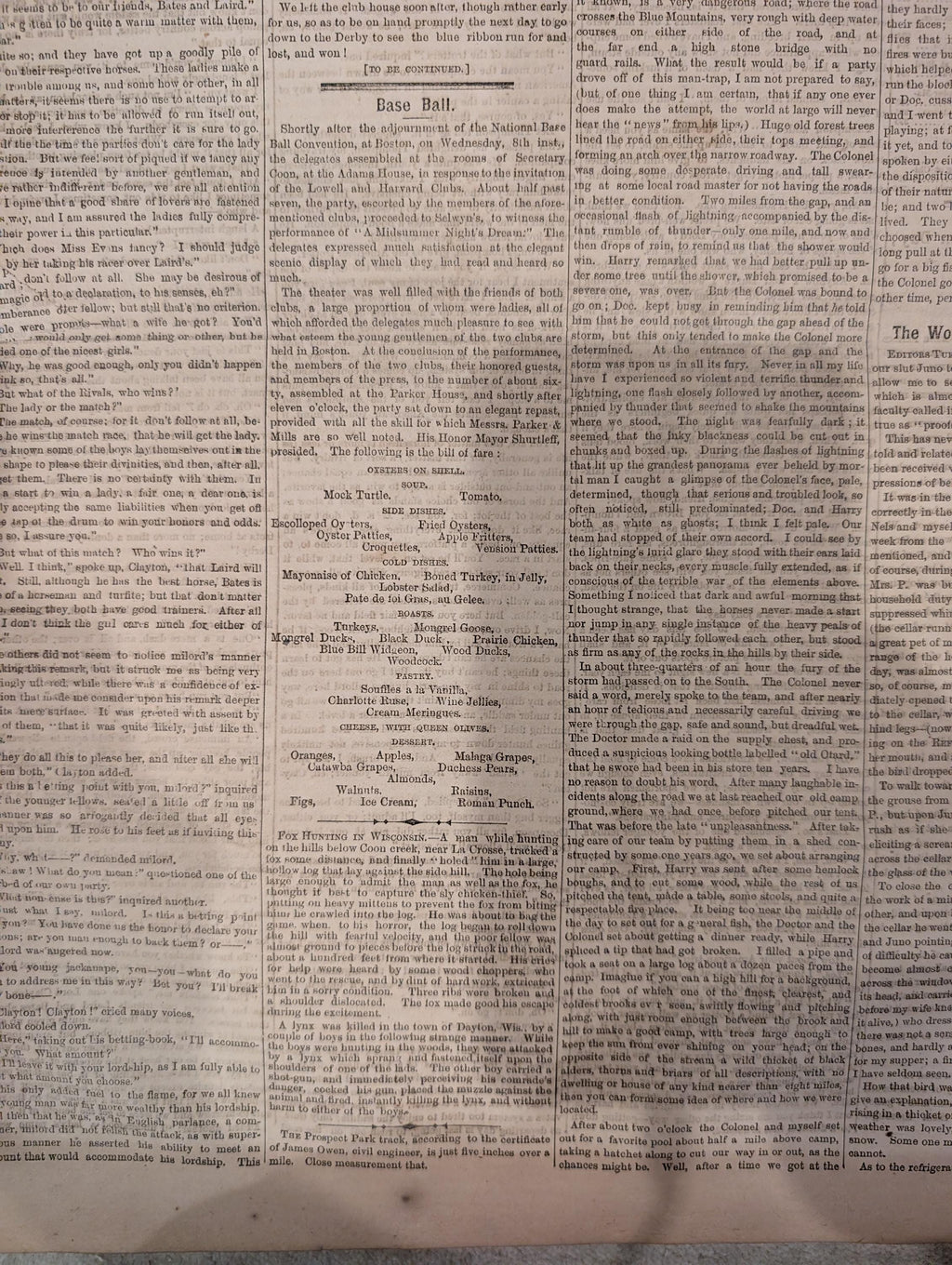 1869 Turf Field and Farm — Baseball Convention, English Derby, Chess, Horse Racing, Dec 17