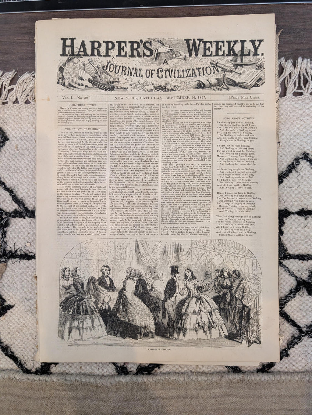 1857 SS Adriatic Harper's Weekly September 26 Central America Shipwreck