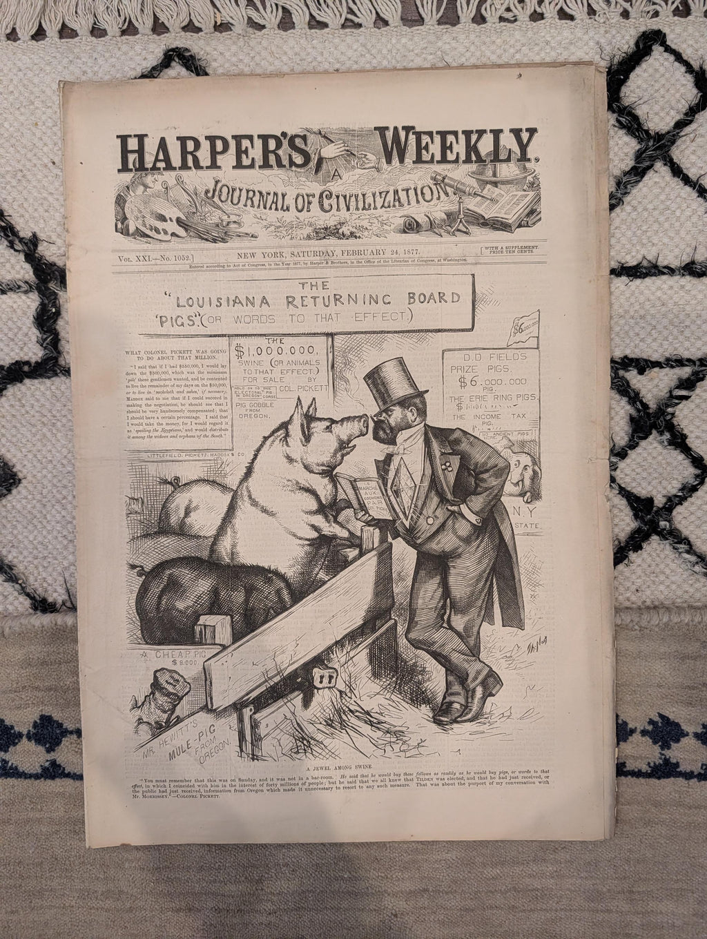 1877 Winslow Homer Backgammon, Central Park Skating, Nast — Feb 24