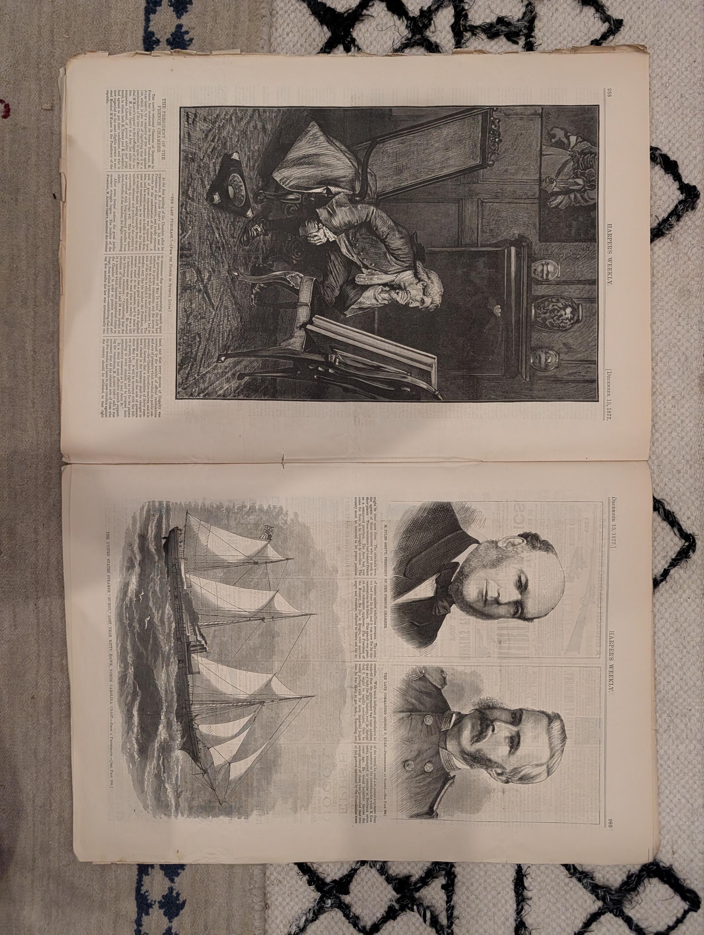 1877 USS Huron Shipwreck Kitty Hawk, Artificial Chicken Hatching, Nast — Dec 15