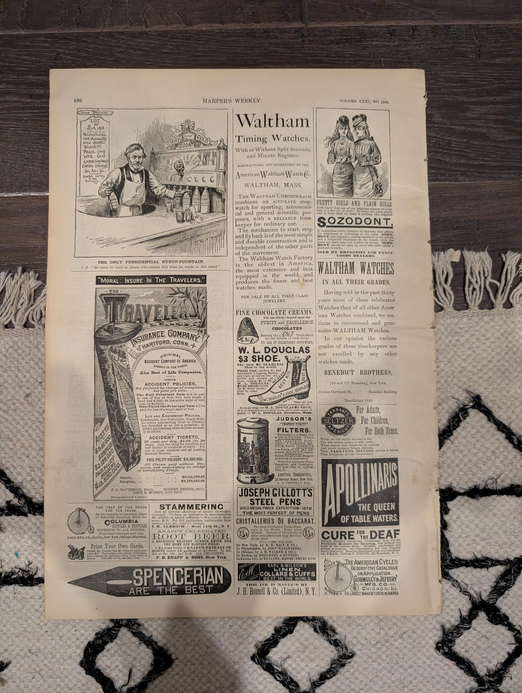 Harper’s Weekly — July 9, 1887 — University of Michigan Double-Page, 23rd Regiment Battle Scenes, Kansas City Exposition, General Sheridan,
