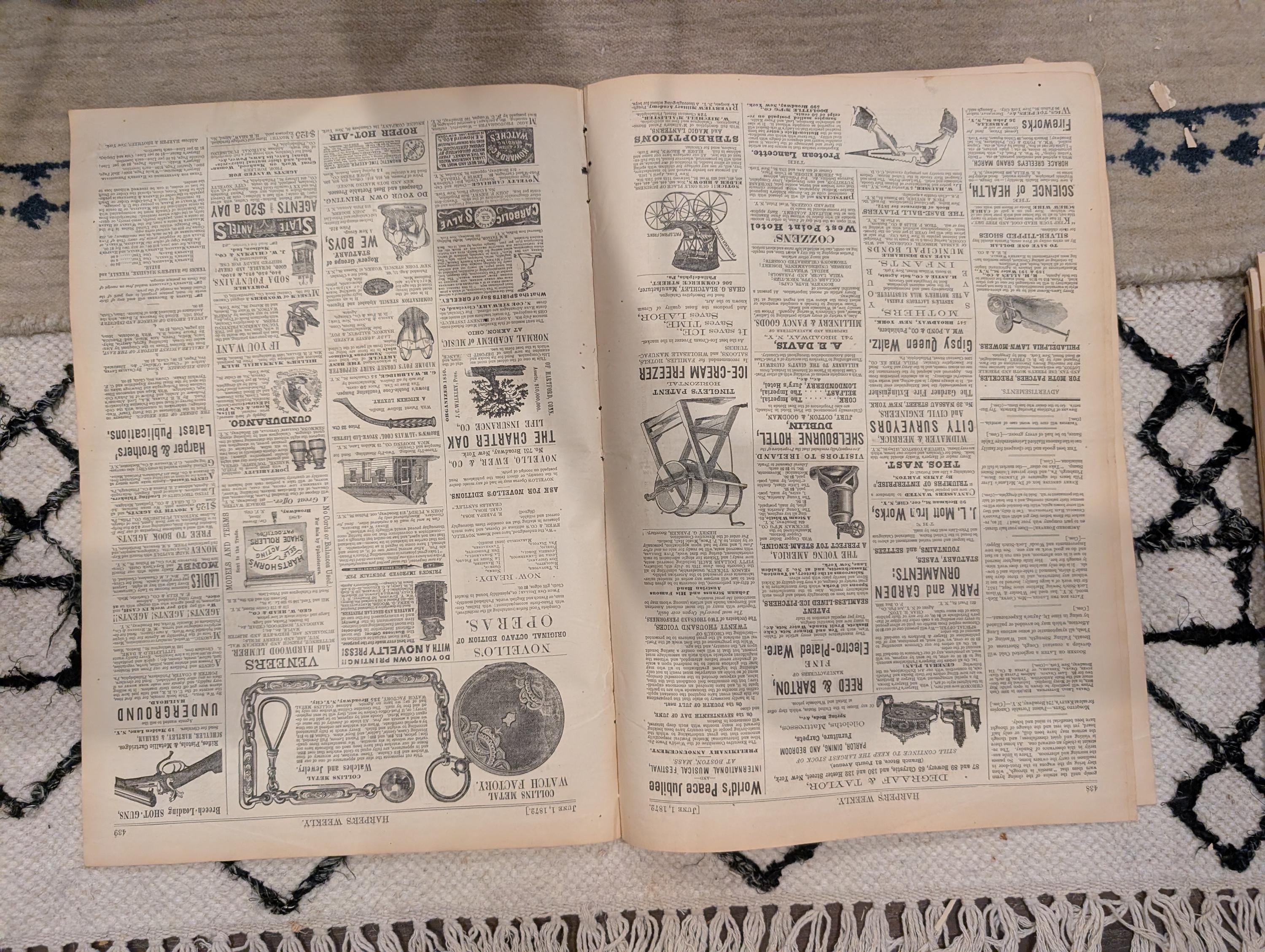 1872 Playing Bocci Rome Harper's Weekly June 01 Thomas Nast Horace Greeley