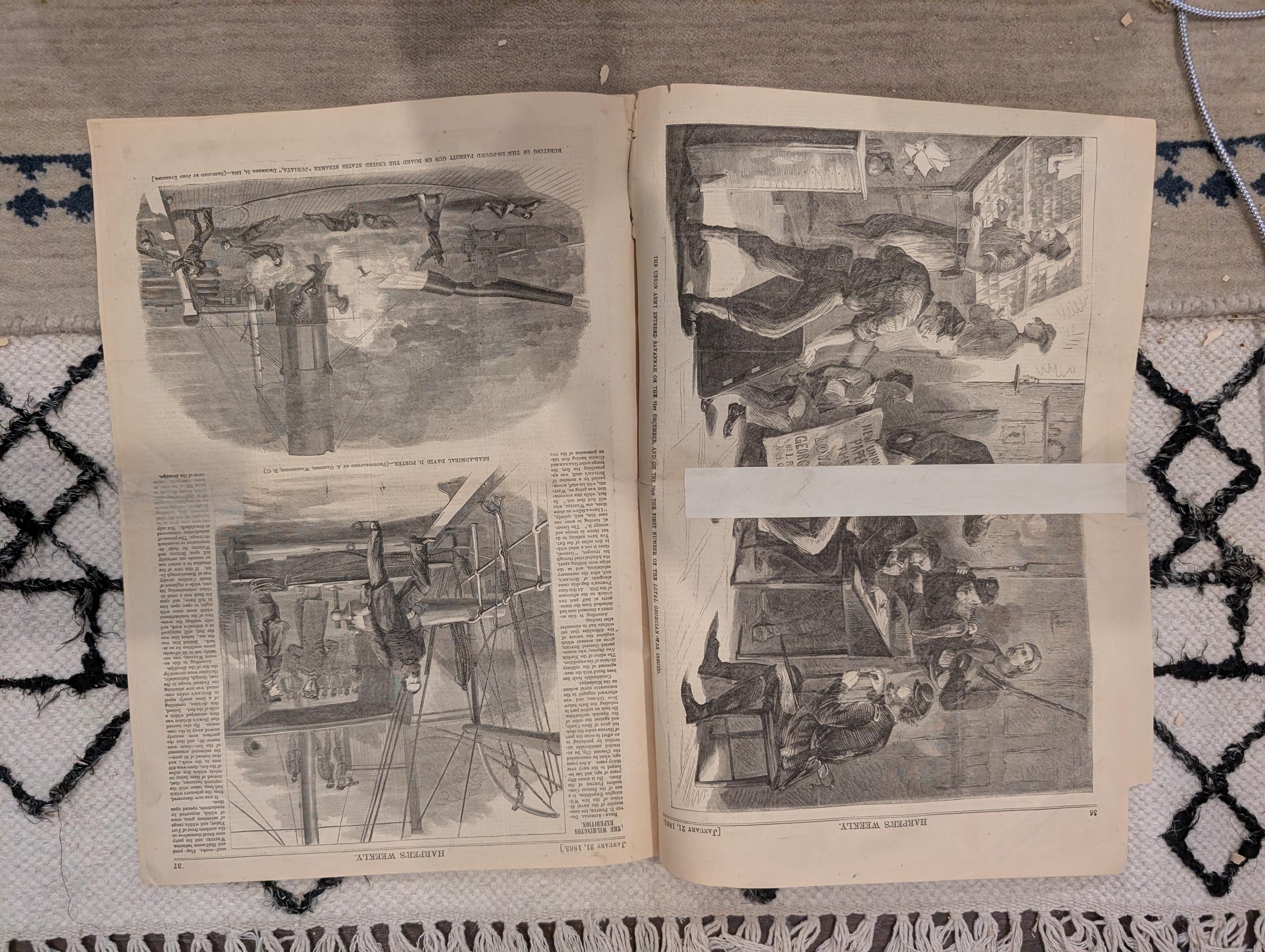 1865 Savannah Union Occupation Harper's Weekly Jan 21 Dutch Gap Canal