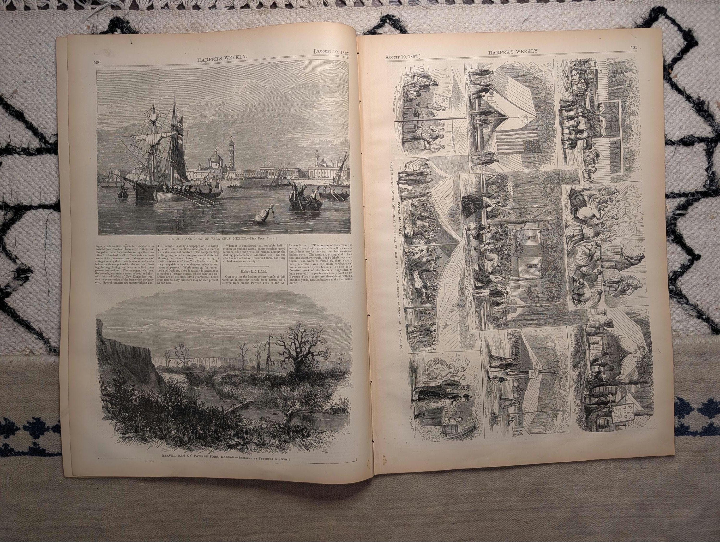 1867 Queretaro Mexico, Farm Life Centerfold, Vera Cruz, Sing-Sing — Aug 10