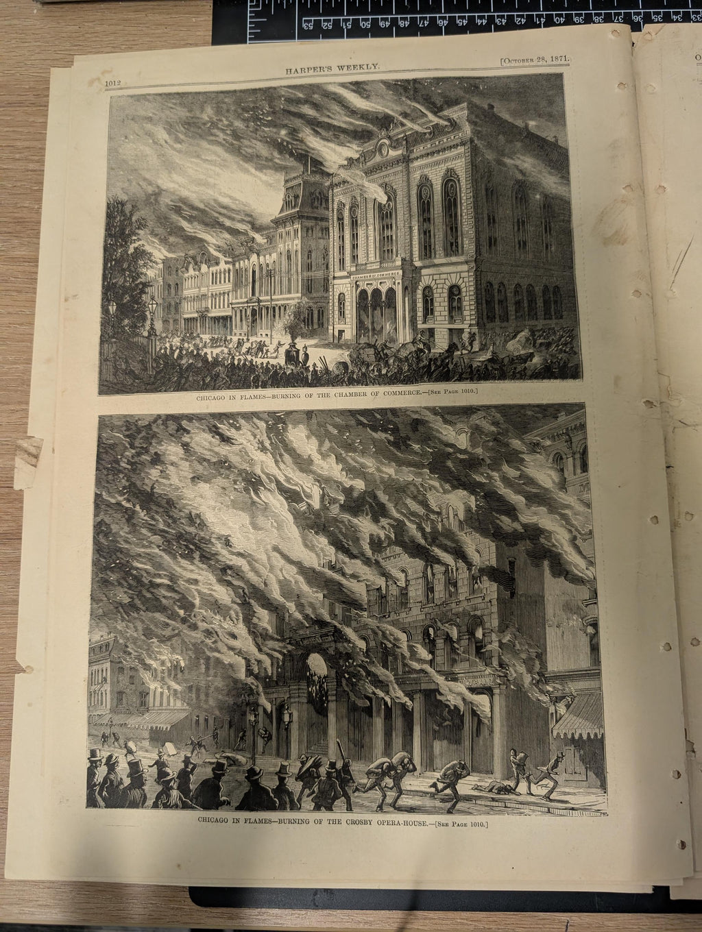 Harper’s Weekly – October 28, 1871 – Complete w/ Supplement (24 pp) | Great Chicago Fire Engravings, Octavius Catto, Nast Cartoon