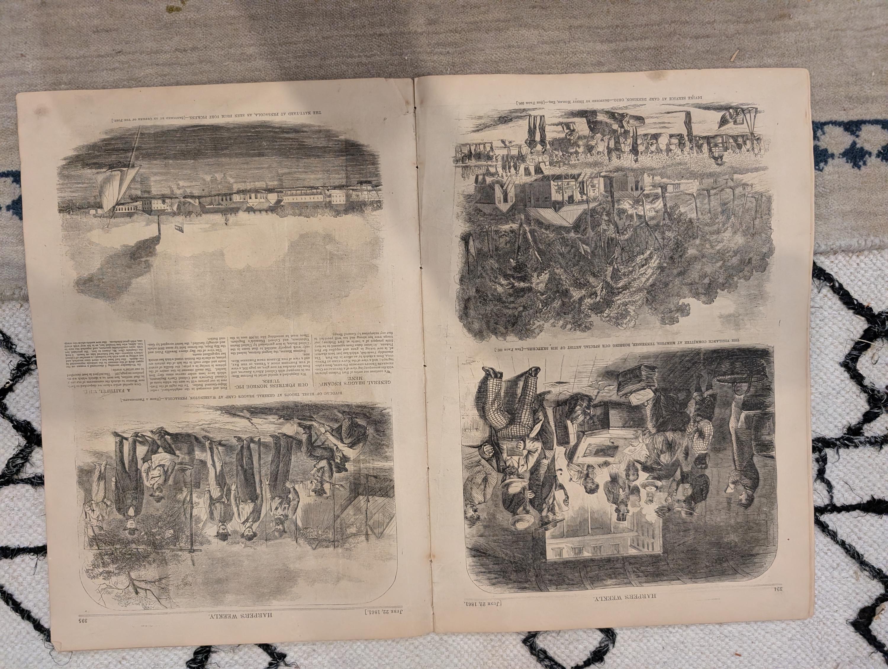 1861 Indiana Volunteers Harper's Weekly June 22 National Zouaves Sandy Hook