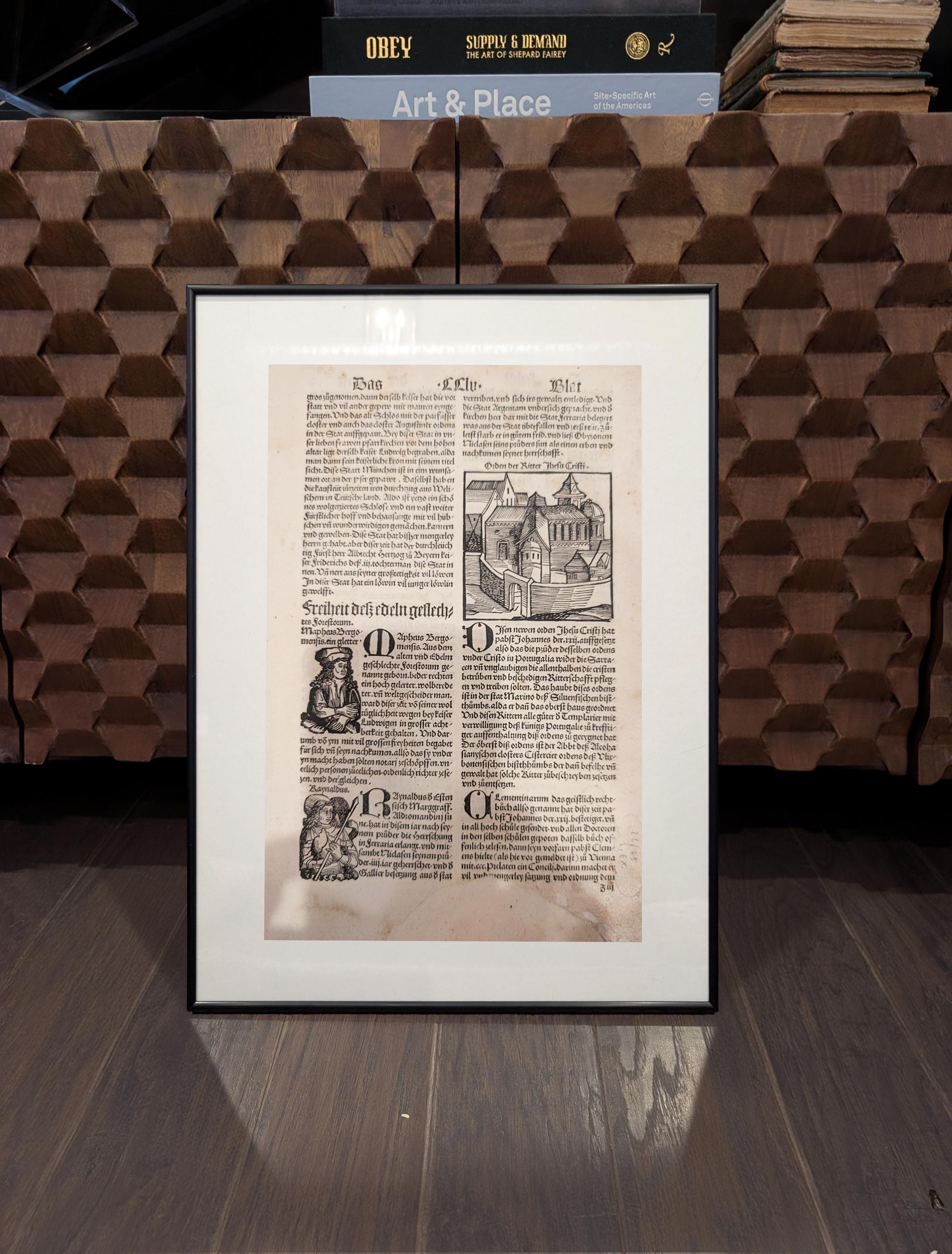 FRAME ONLY — for 1496 Nuremberg Chronicle Leaves