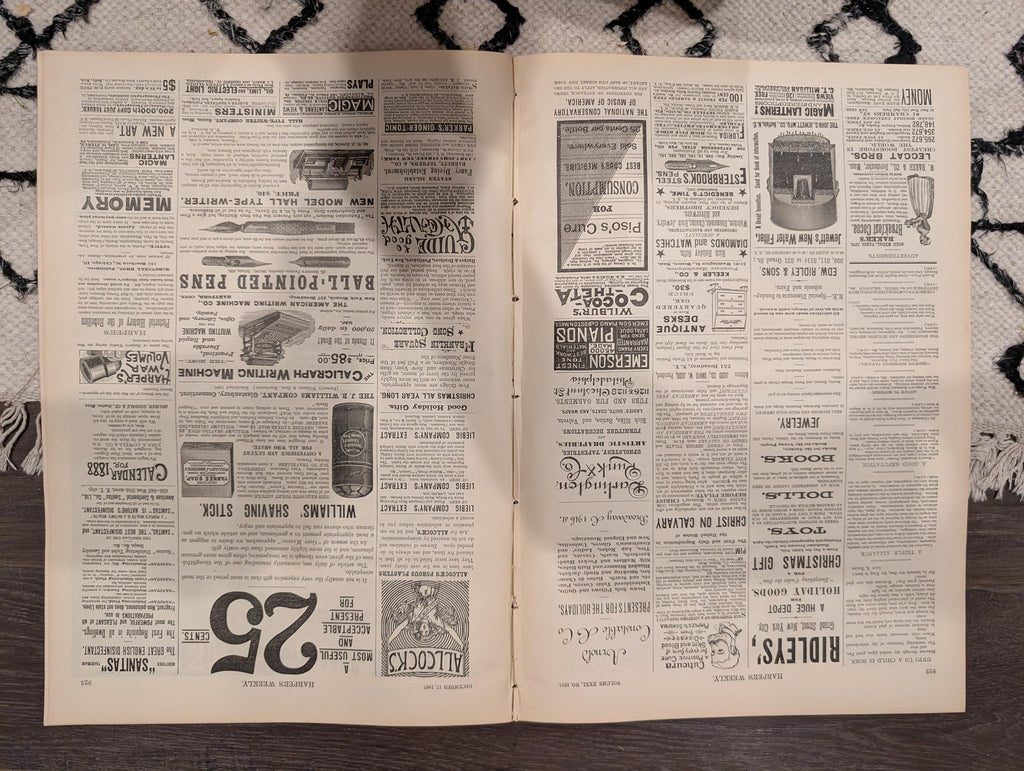 Harper’s Weekly – December 17, 1887 – Frederick Stuart Church Christmas Supplement • A.B. Frost • Logging Camp • Madre de Dios