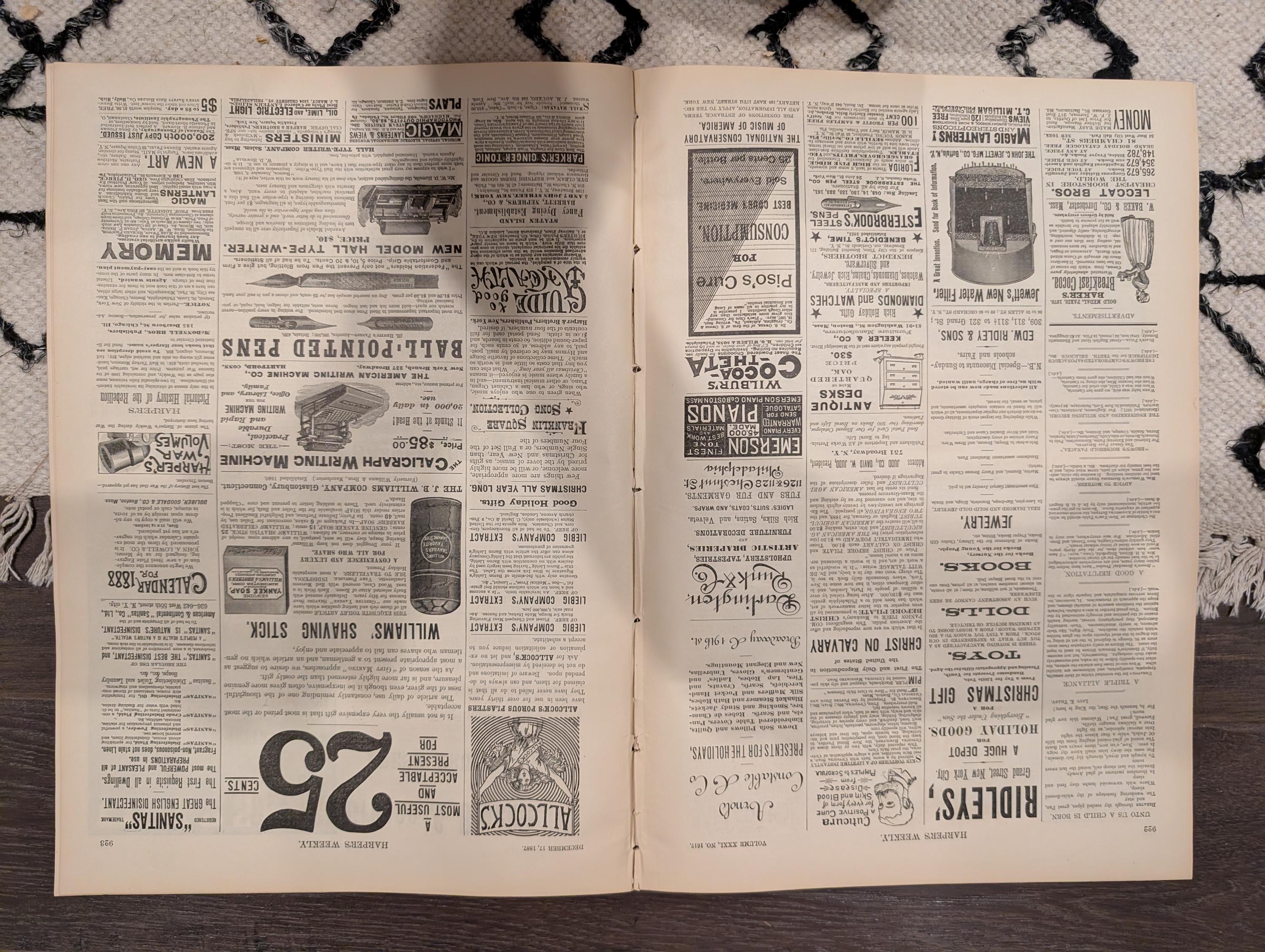 Harper’s Weekly – December 17, 1887 – Frederick Stuart Church Christmas Supplement • A.B. Frost • Logging Camp • Madre de Dios