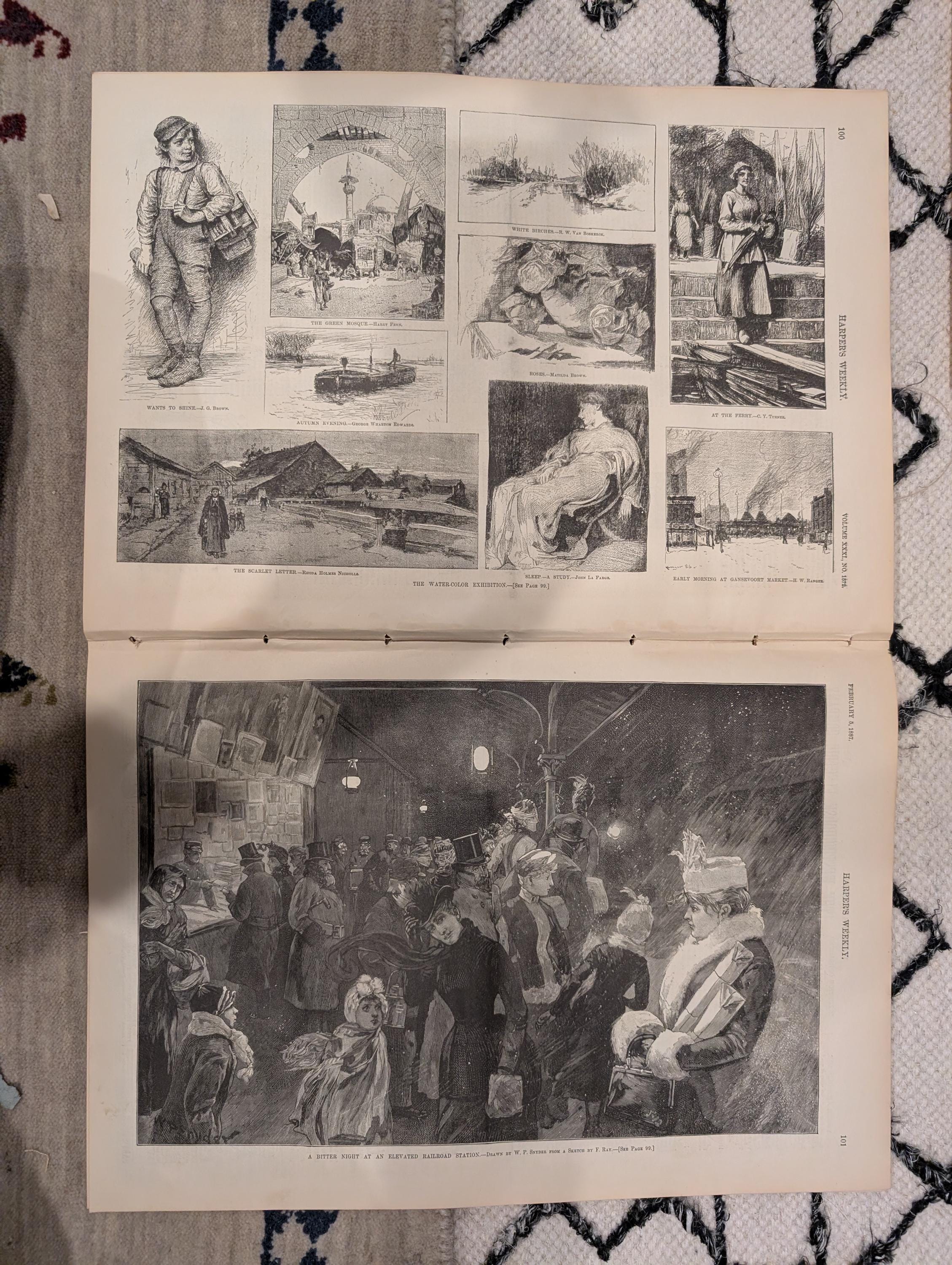 Harper’s Weekly – February 5, 1887, Original  • “Twist the Lion’s Tail” Front Page • Ice Carnival at St. Paul • Doublepage Centerf