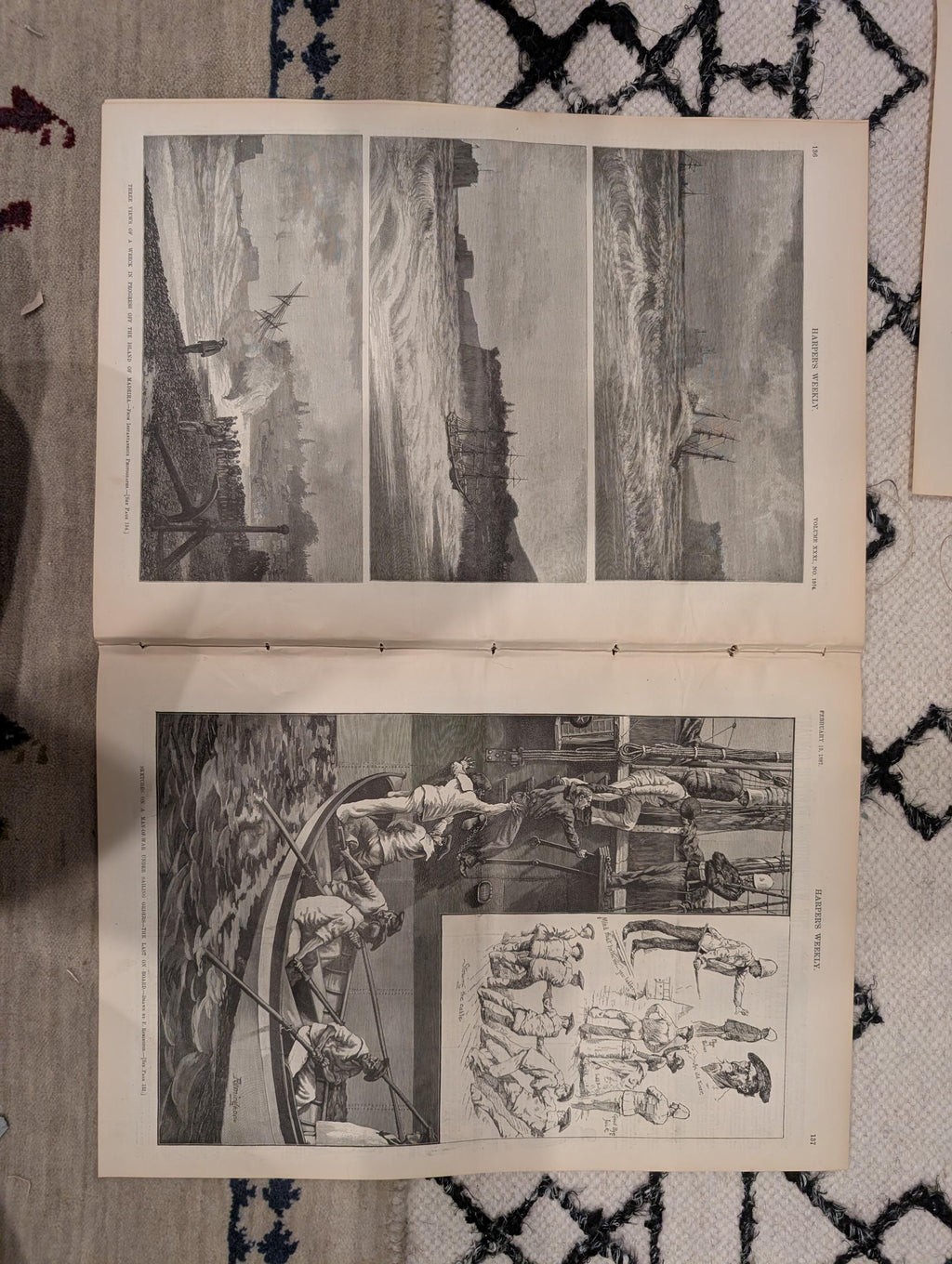 Harper’s Weekly – February 19, 1887, Original • Bismarck Front Page • Frederic Remington Plate • Railroad Disaster • Winter Canad