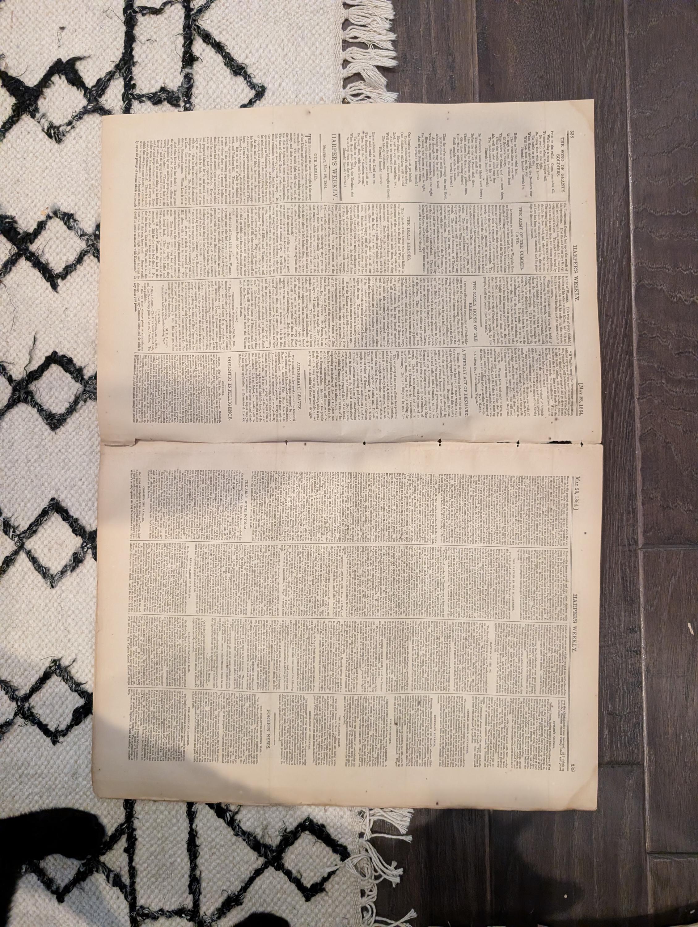 1864 Ulysses S. Grant Harper's Weekly  May 28 Fight It Out All Summer