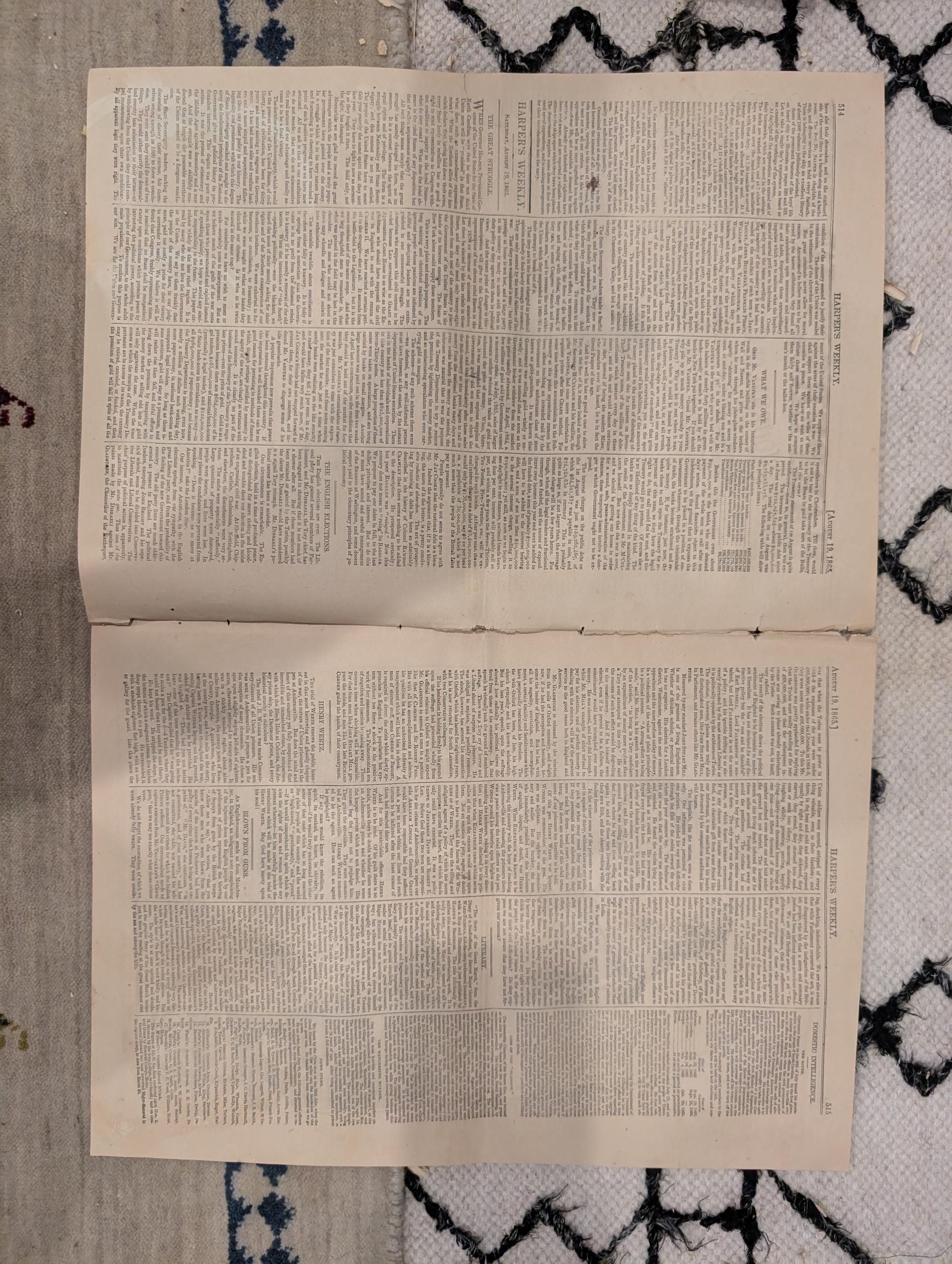 1865 Aug 19  Jefferson Davis, Yale Harvard Regatta, Transatlantic Telegraph