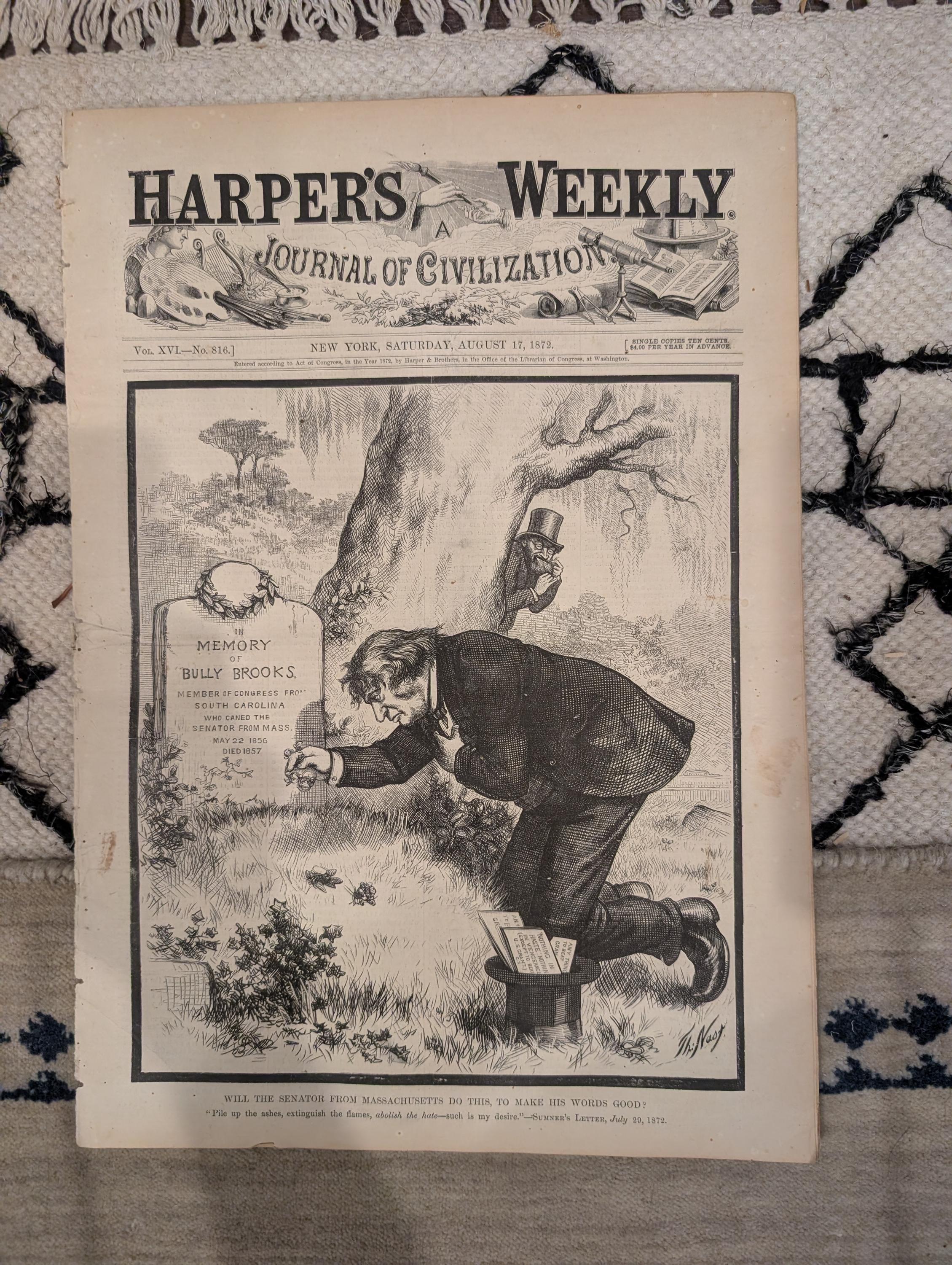1872 Winslow Homer Beach Harper's Weekly Aug 17 Thomas Nast