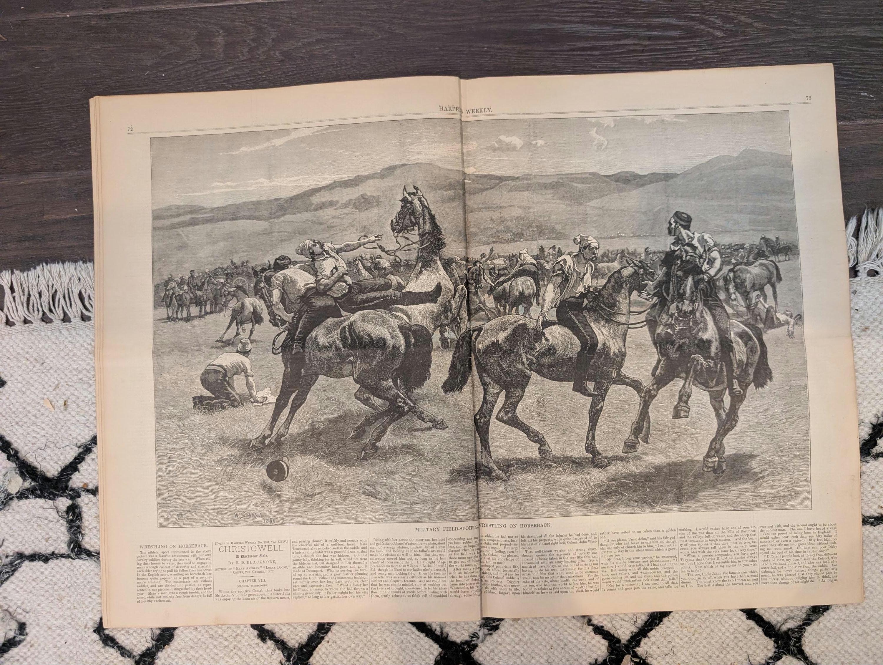 1881 Nast Foreign Encroachment, Prairie Blizzard, Ice Blockade, January Thaw NYC — Jan 29