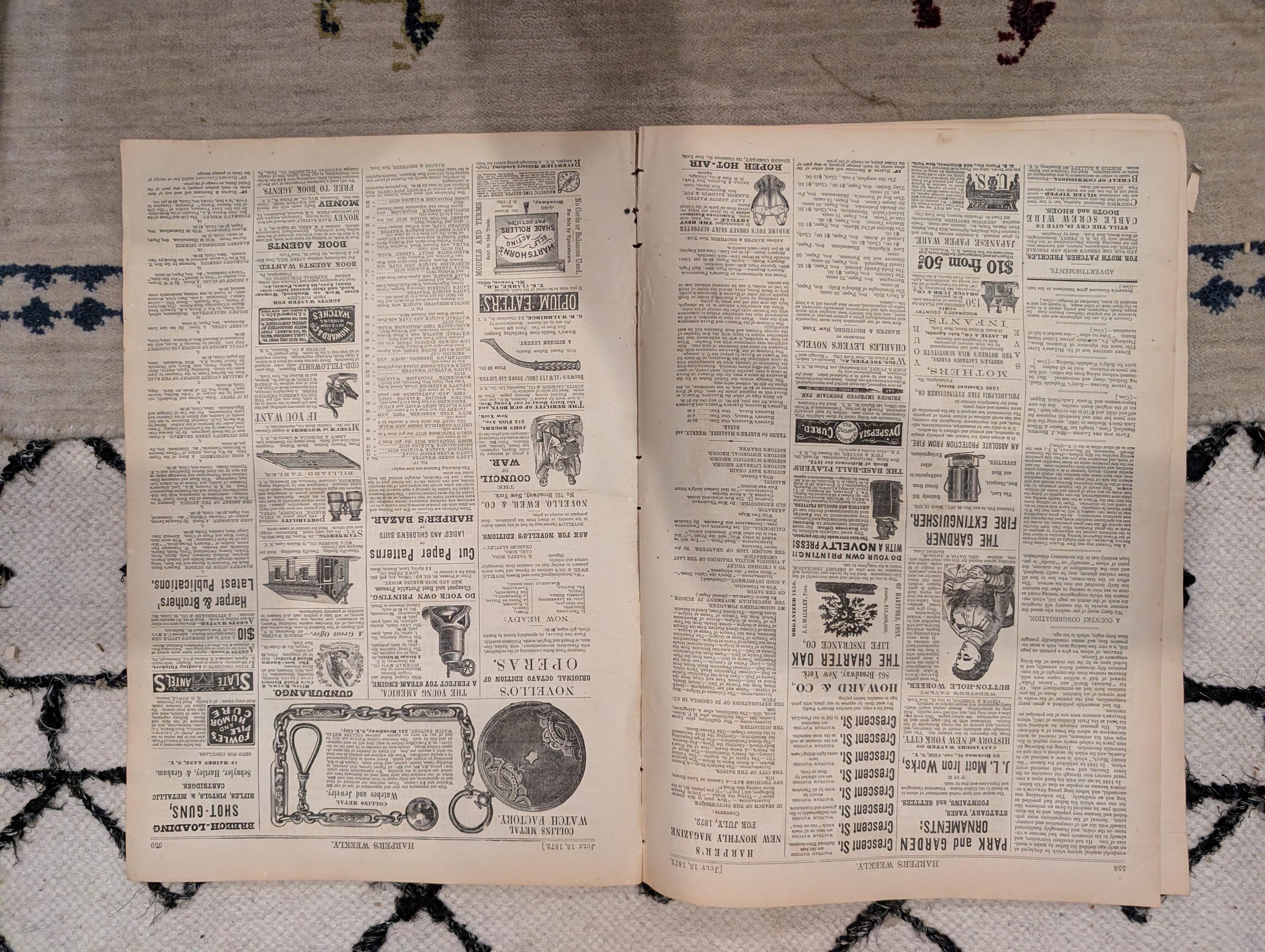 1872 Carpenters Hall Harper's Weekly July 13 Thomas Nast Johann Strauss