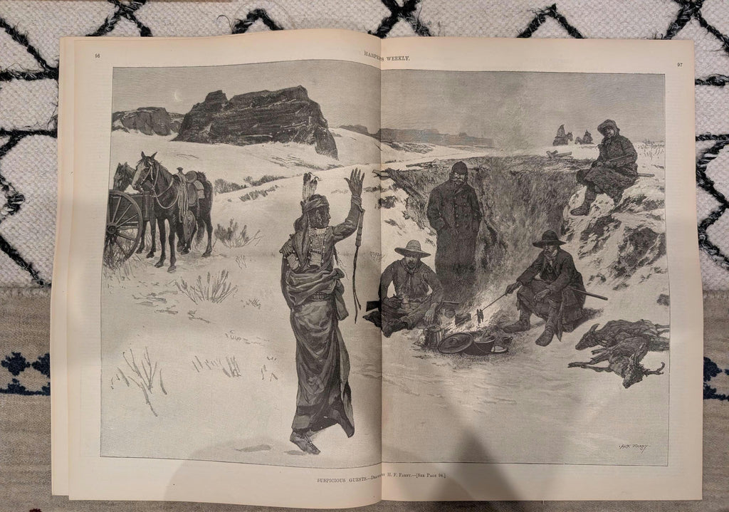 Harper’s Weekly – February 5, 1887, Original  • “Twist the Lion’s Tail” Front Page • Ice Carnival at St. Paul • Doublepage Centerf