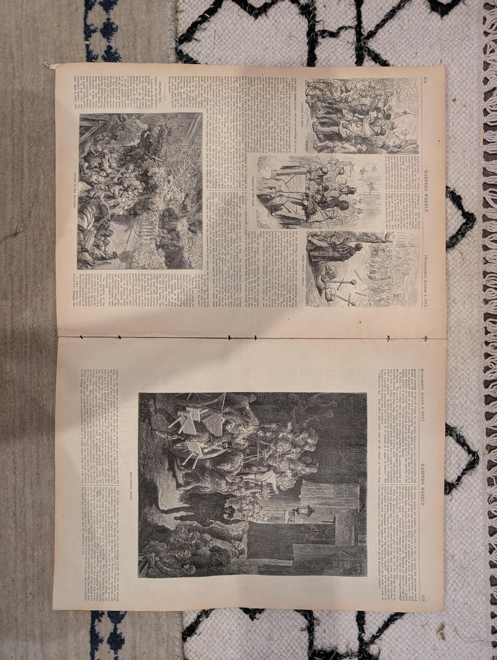 1872 Baltimore Nast Harper's Weekly Aug 03 Grant Education Picnics