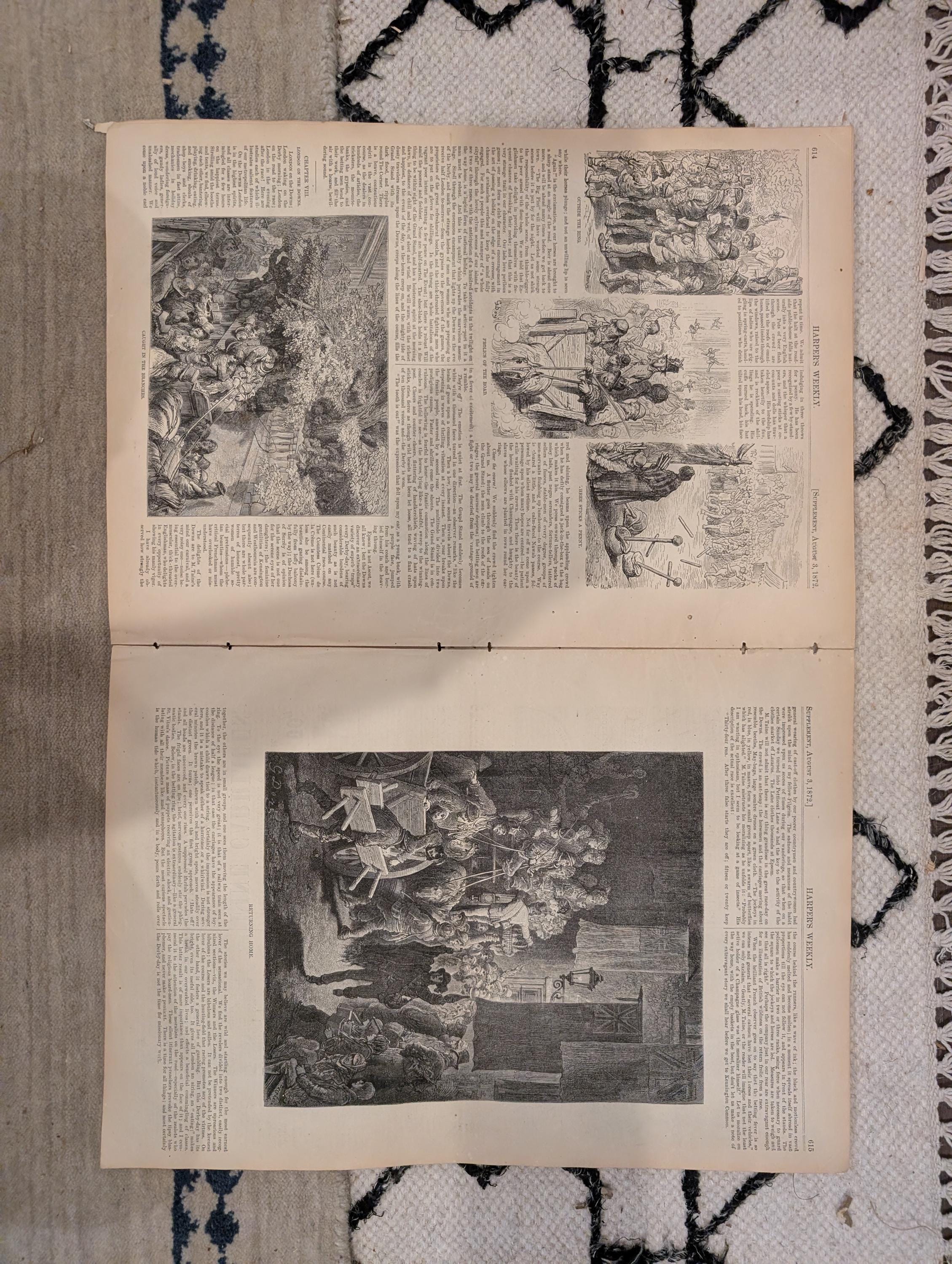 1872 Baltimore Nast Harper's Weekly Aug 03 Grant Education Picnics