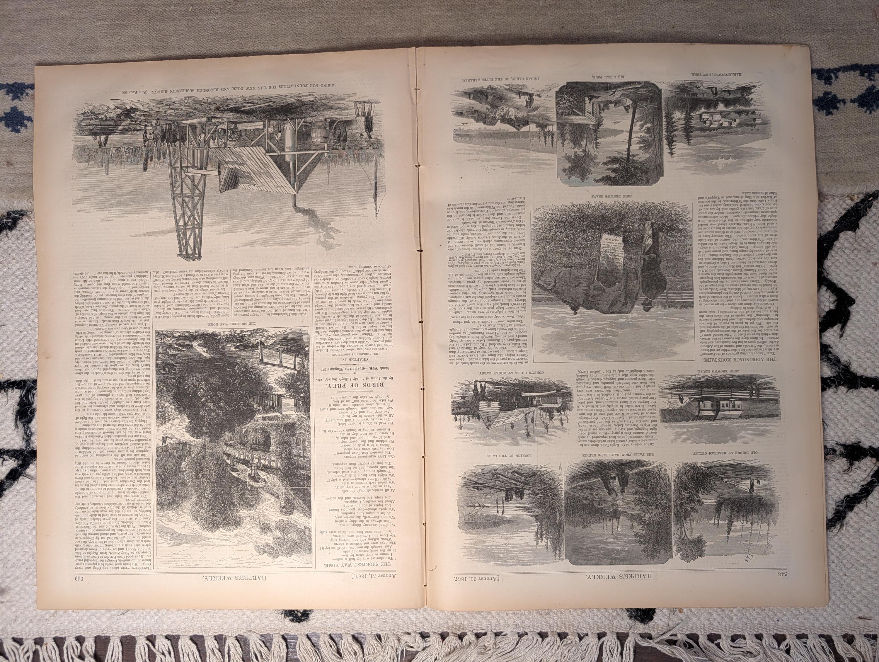 1867 Adirondack Mountains, Brooklyn Bridge Foundation, Sailors Harbor — Aug 31