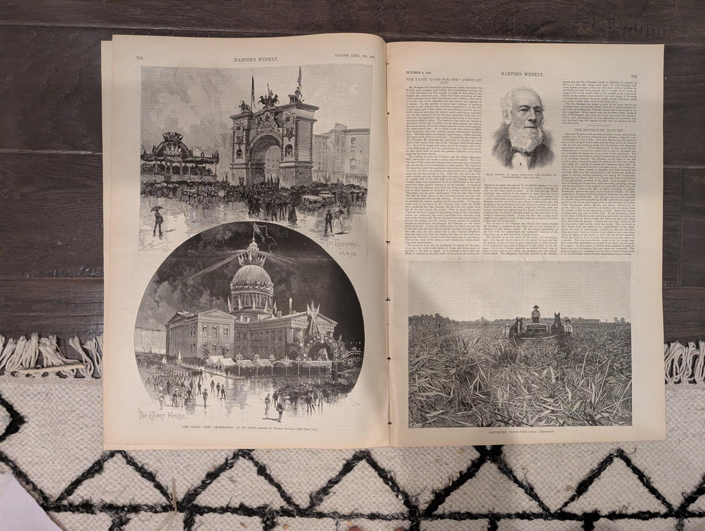 Harper’s Weekly – October 8, 1887 – Presidential Tour  | Grand Army Celebration | America’s Cup Yachts
