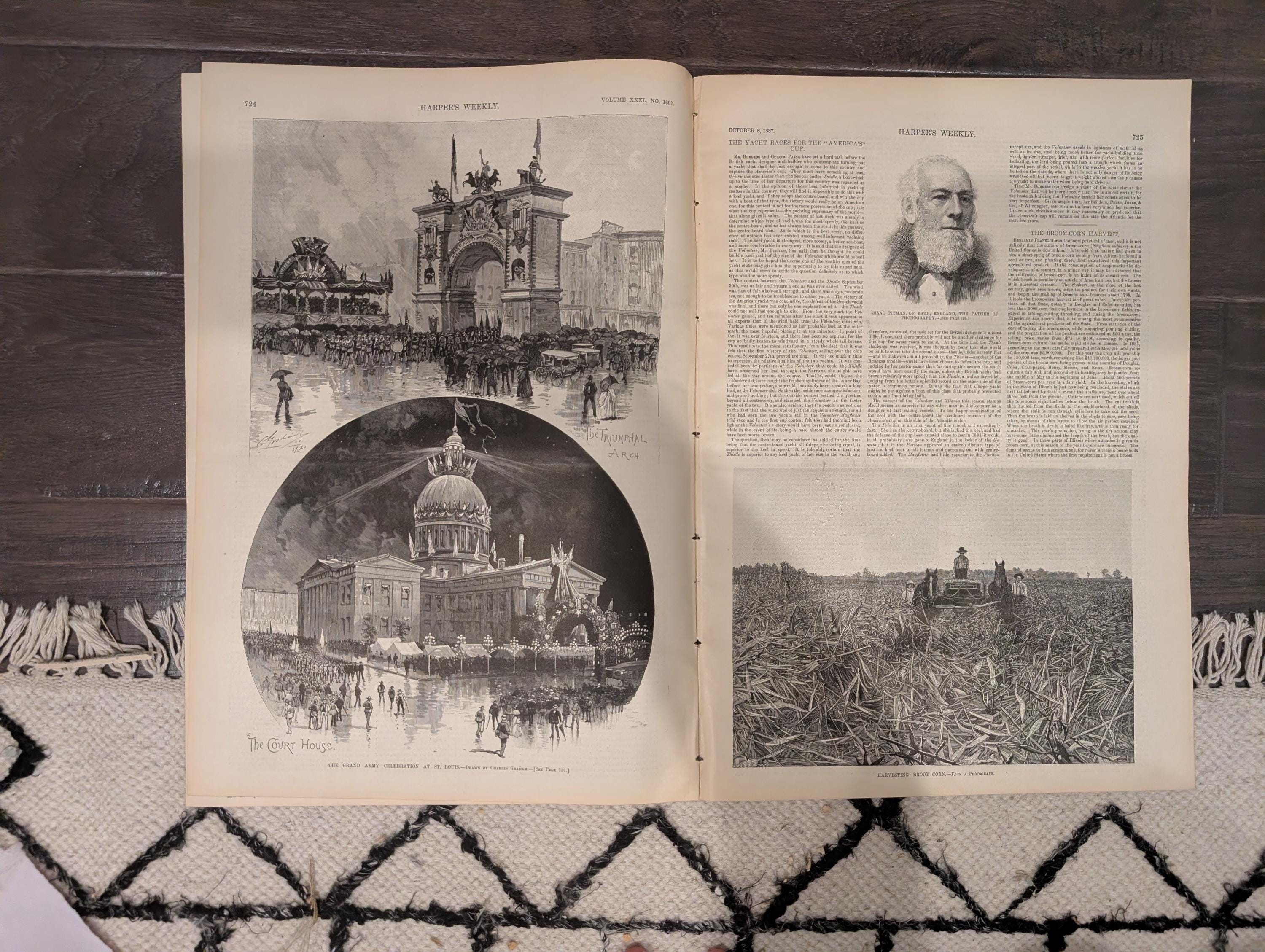 Harper’s Weekly – October 8, 1887 – Presidential Tour  | Grand Army Celebration | America’s Cup Yachts