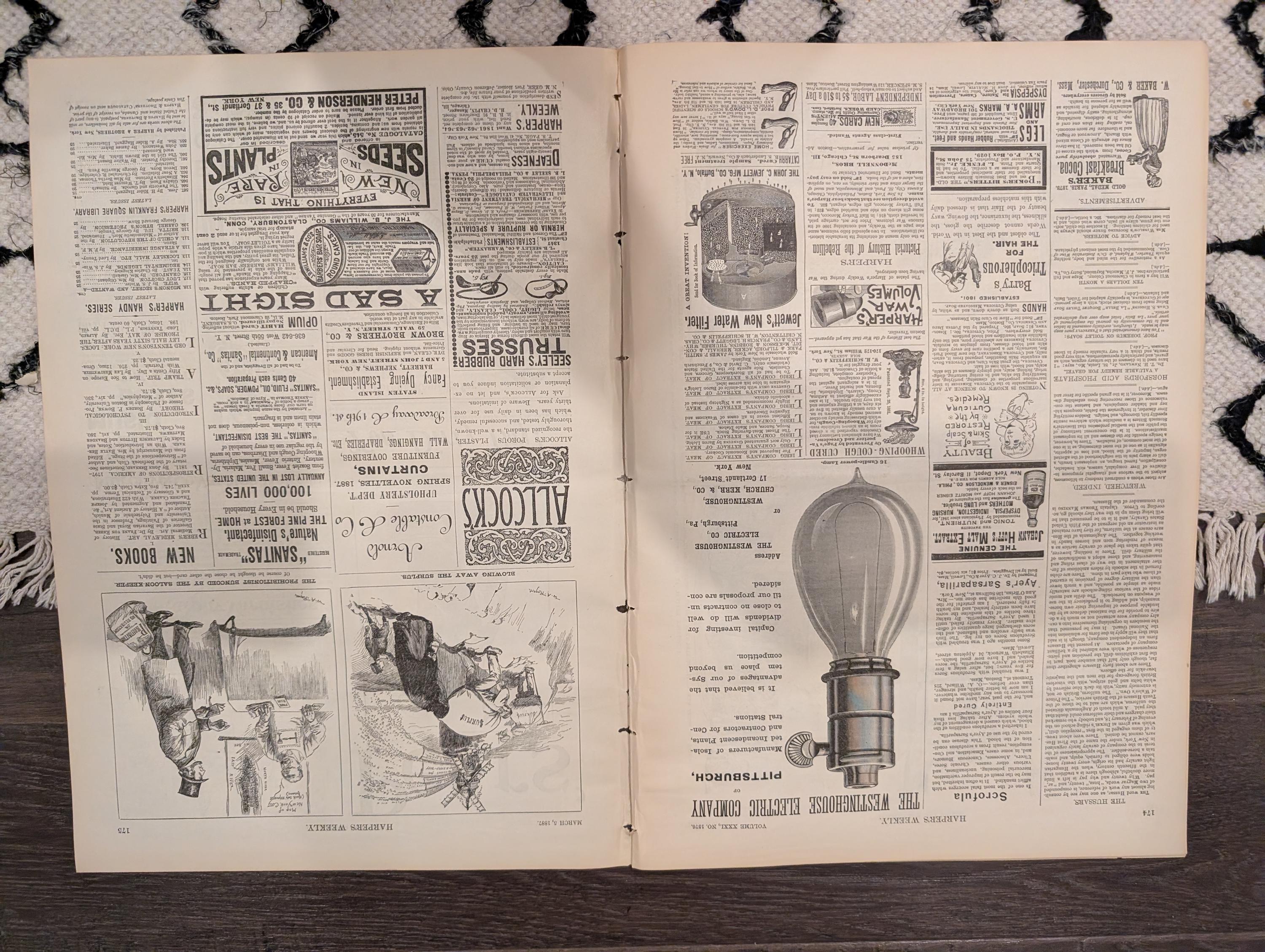 HARPER’S WEEKLY — March 5, 1887 — Riviera Earthquakes, Hussars Cavalry Drill, Daly’s Theatre Revival, James Strong Front Page