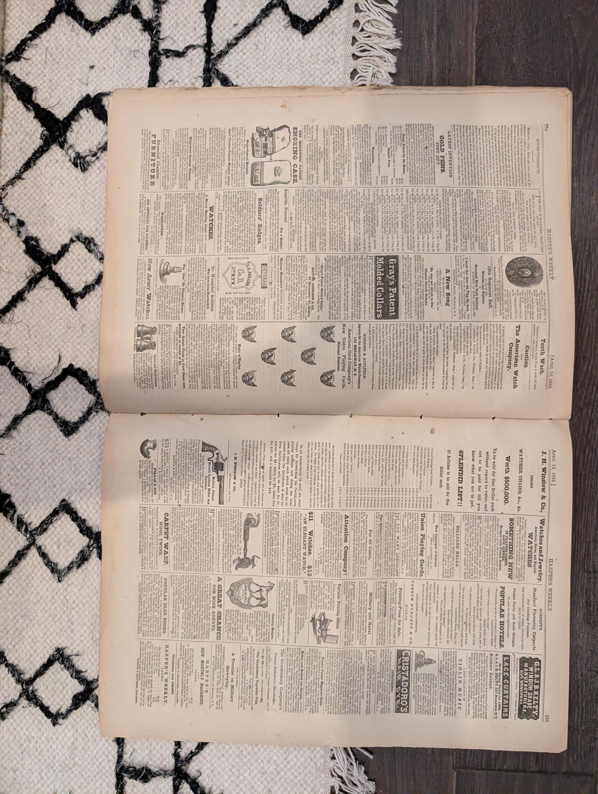 1864 Metropolitan Fair Harper's Weekly April 16 Winslow Homer Owen Lovejoy