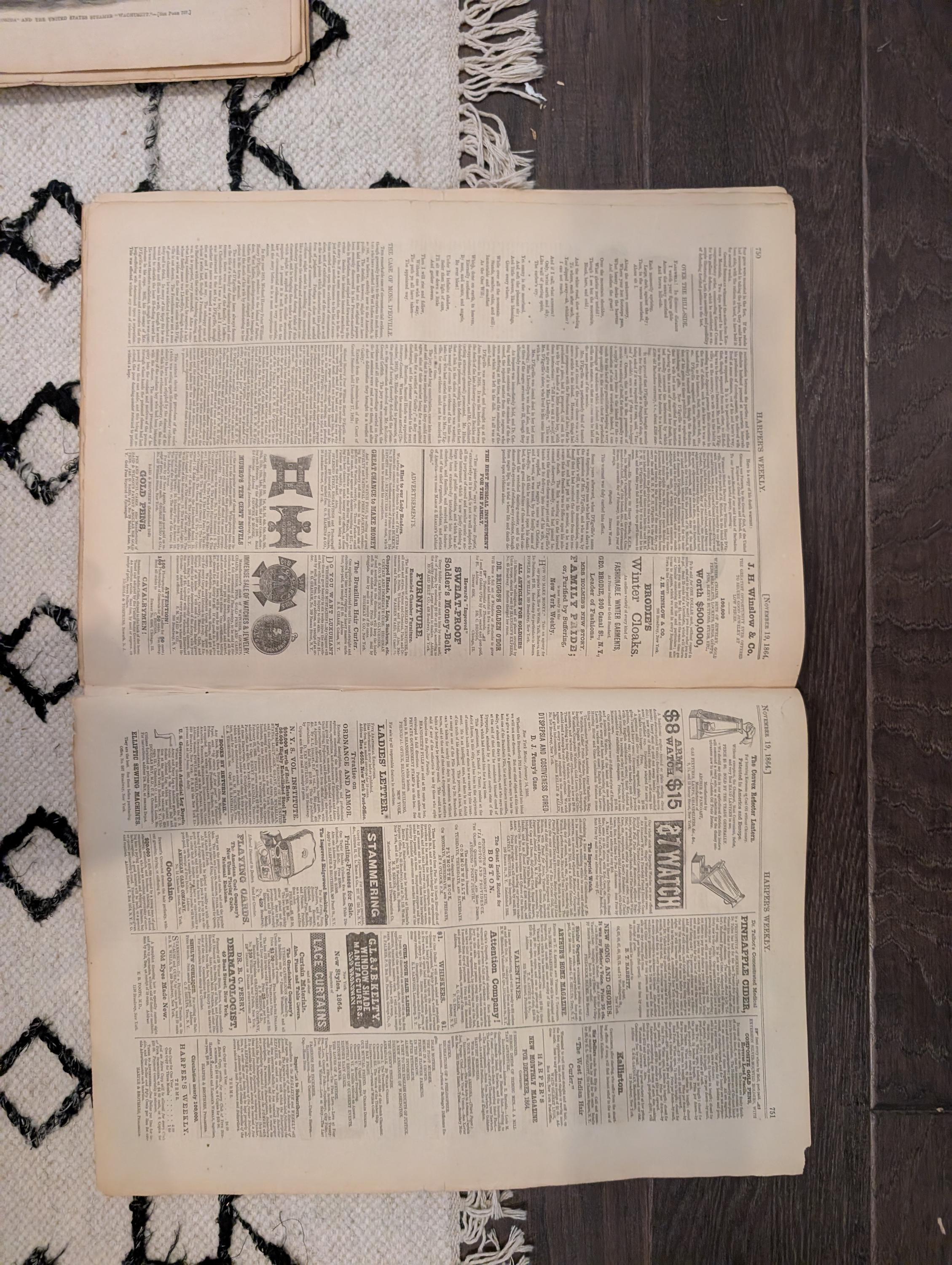 1864 Destruction of the Albemarle Harper's Weekly November 19 Petersburg Fort Capture