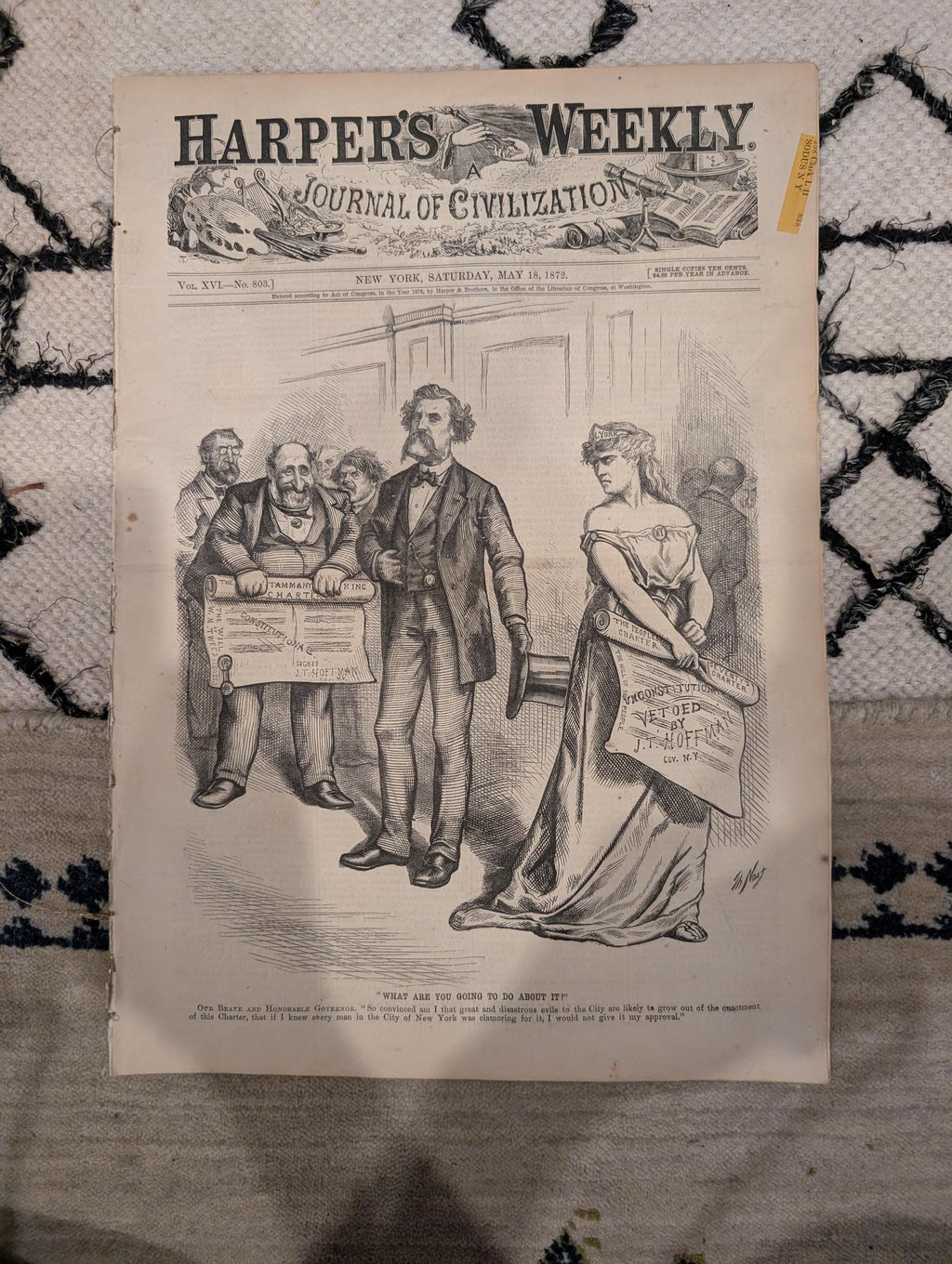 1872 Horace Greeley Harper's Weekly May 18 Negro Life in the South Nast