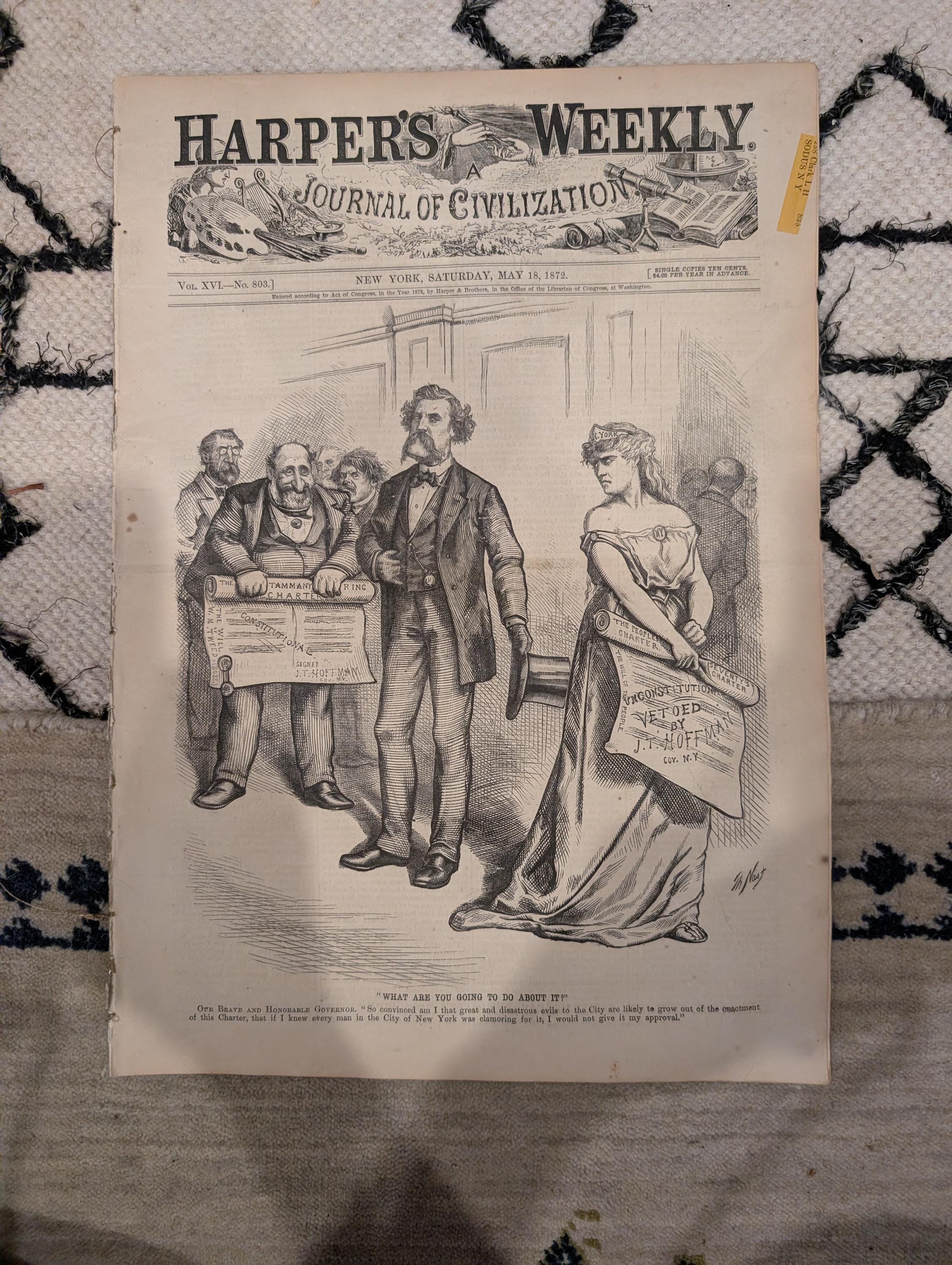 1872 Horace Greeley Harper's Weekly May 18 Negro Life in the South Nast